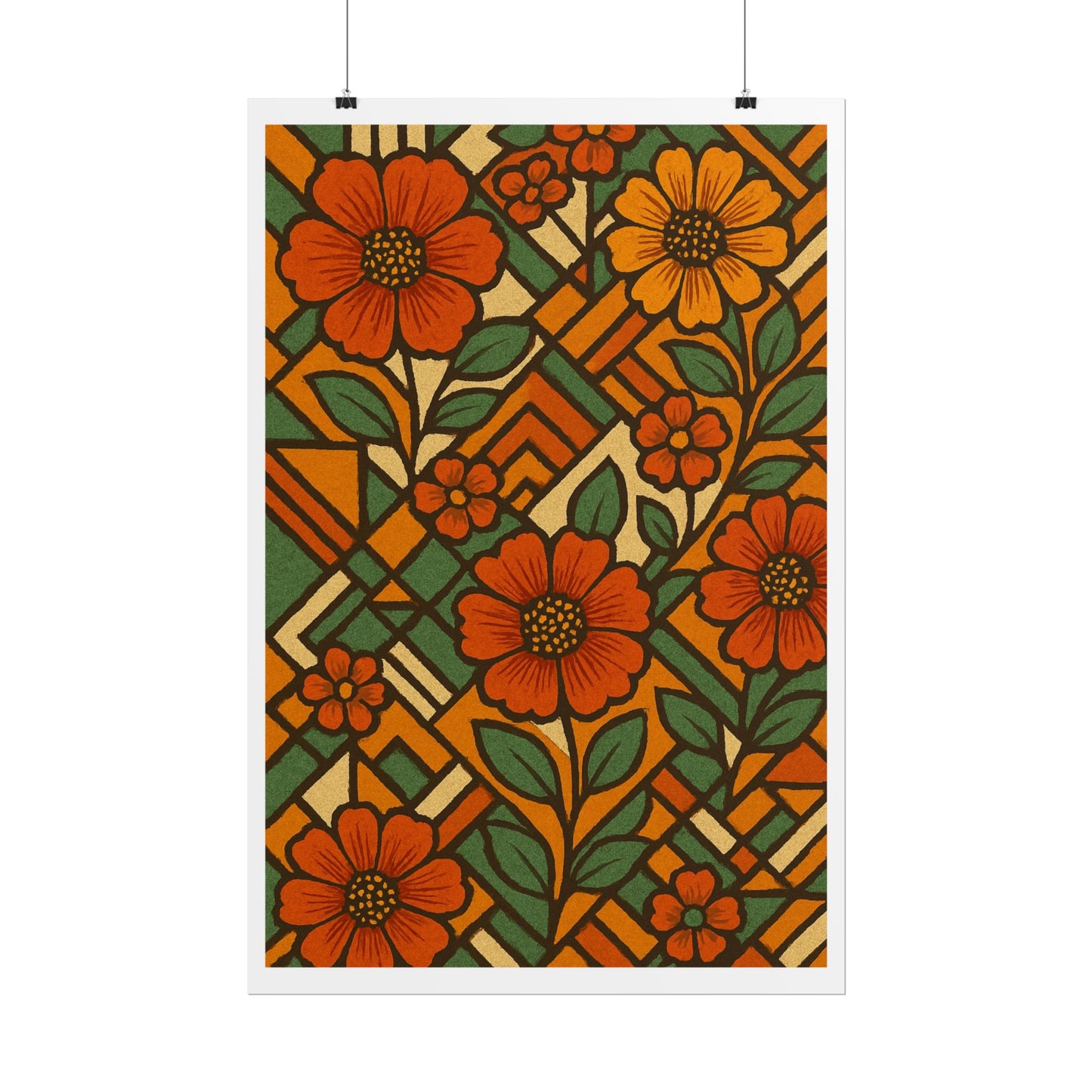 Geometrical Floral Print - Perfect For Home