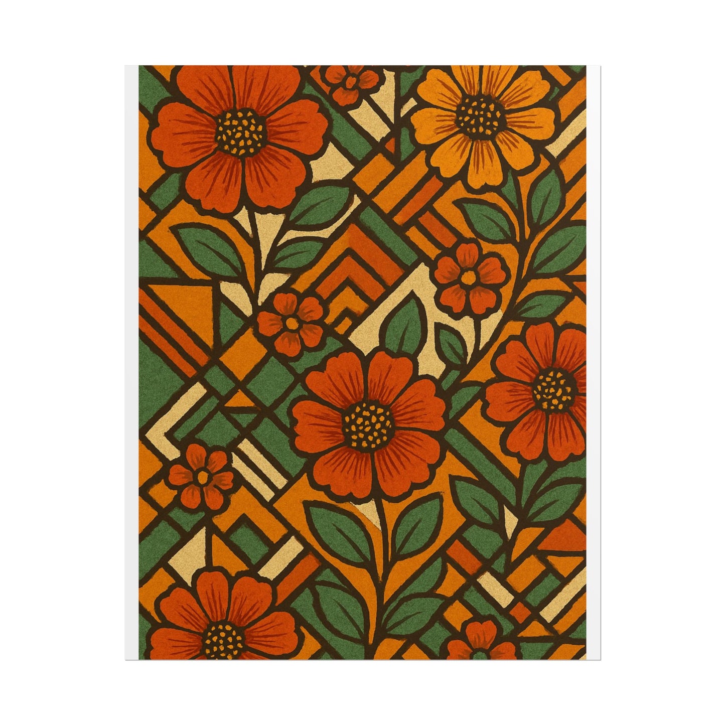 Geometrical Floral Print - Perfect For Home