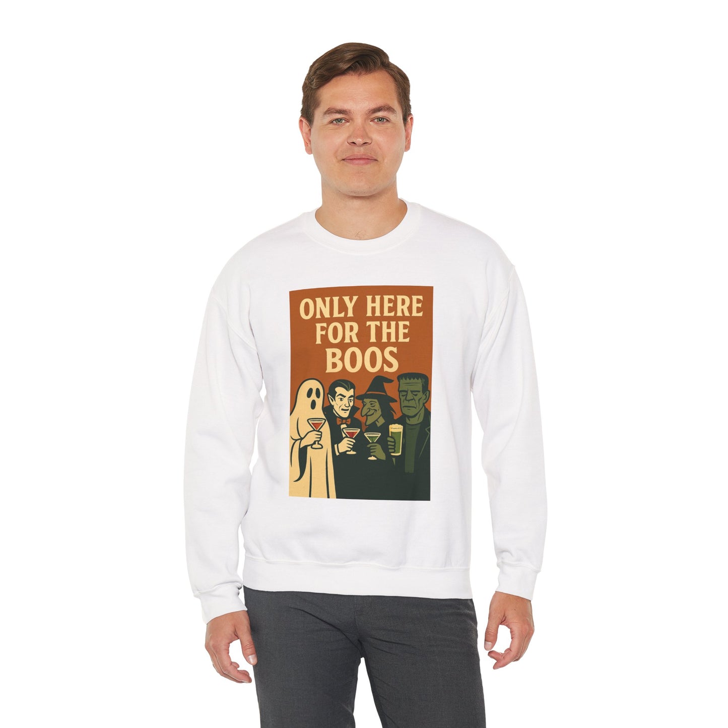 Adult's Unisex Only Here For The Boos Sweatshirt Crewneck