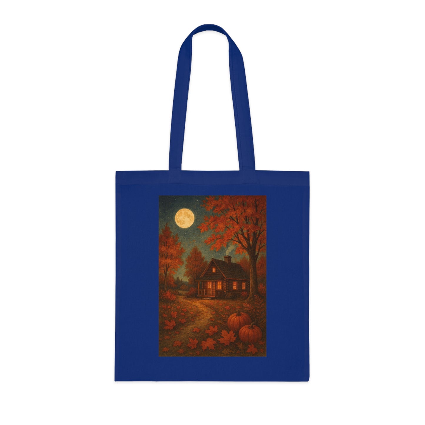 Autumn Cozy Cabin Themed Cotton Tote Bag