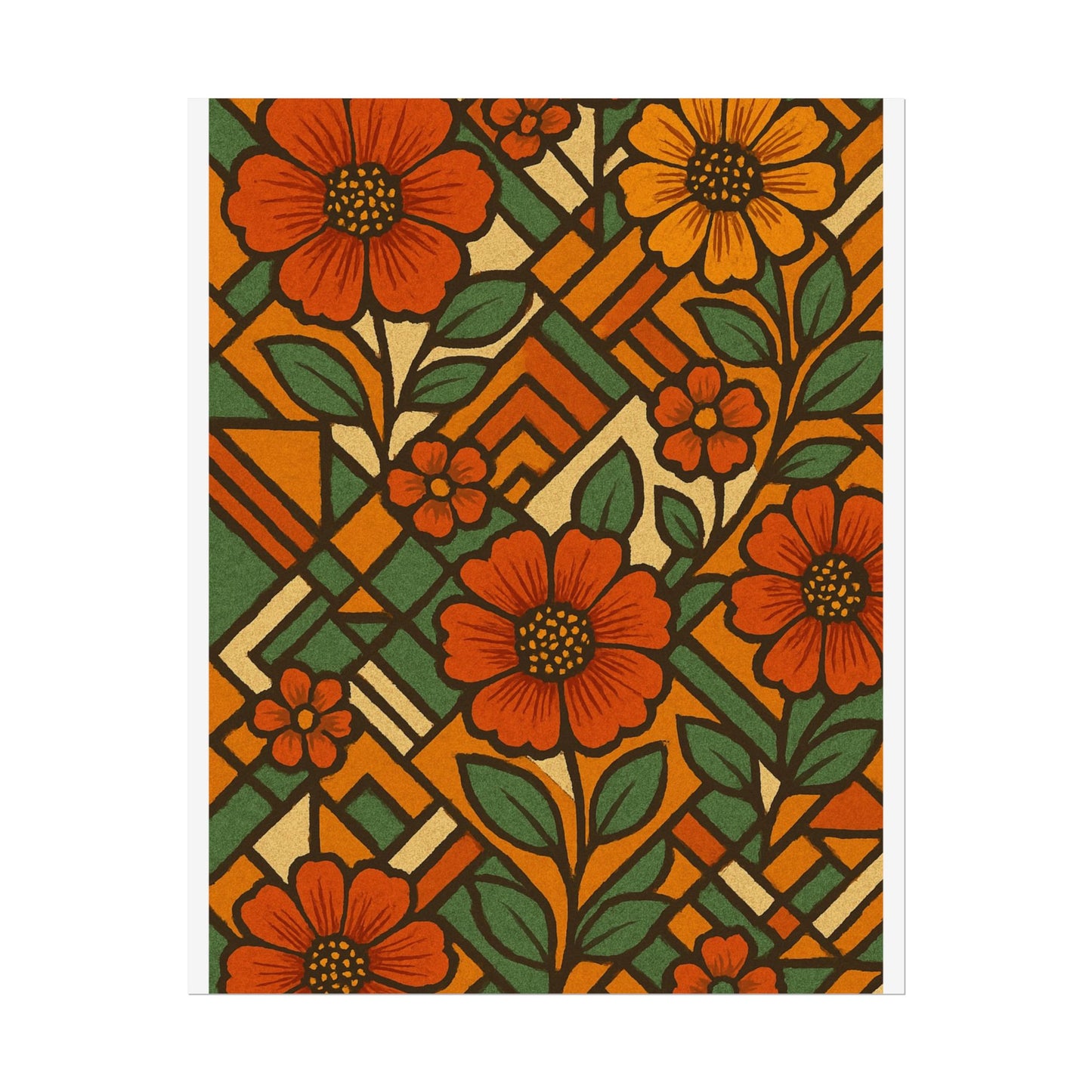 Geometrical Floral Print - Perfect For Home