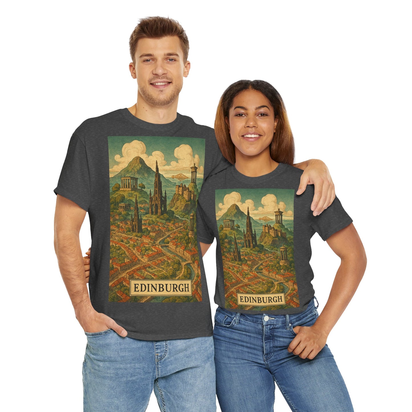 Adult Unisex Surreal Edinburgh Scenic Vintage Tee