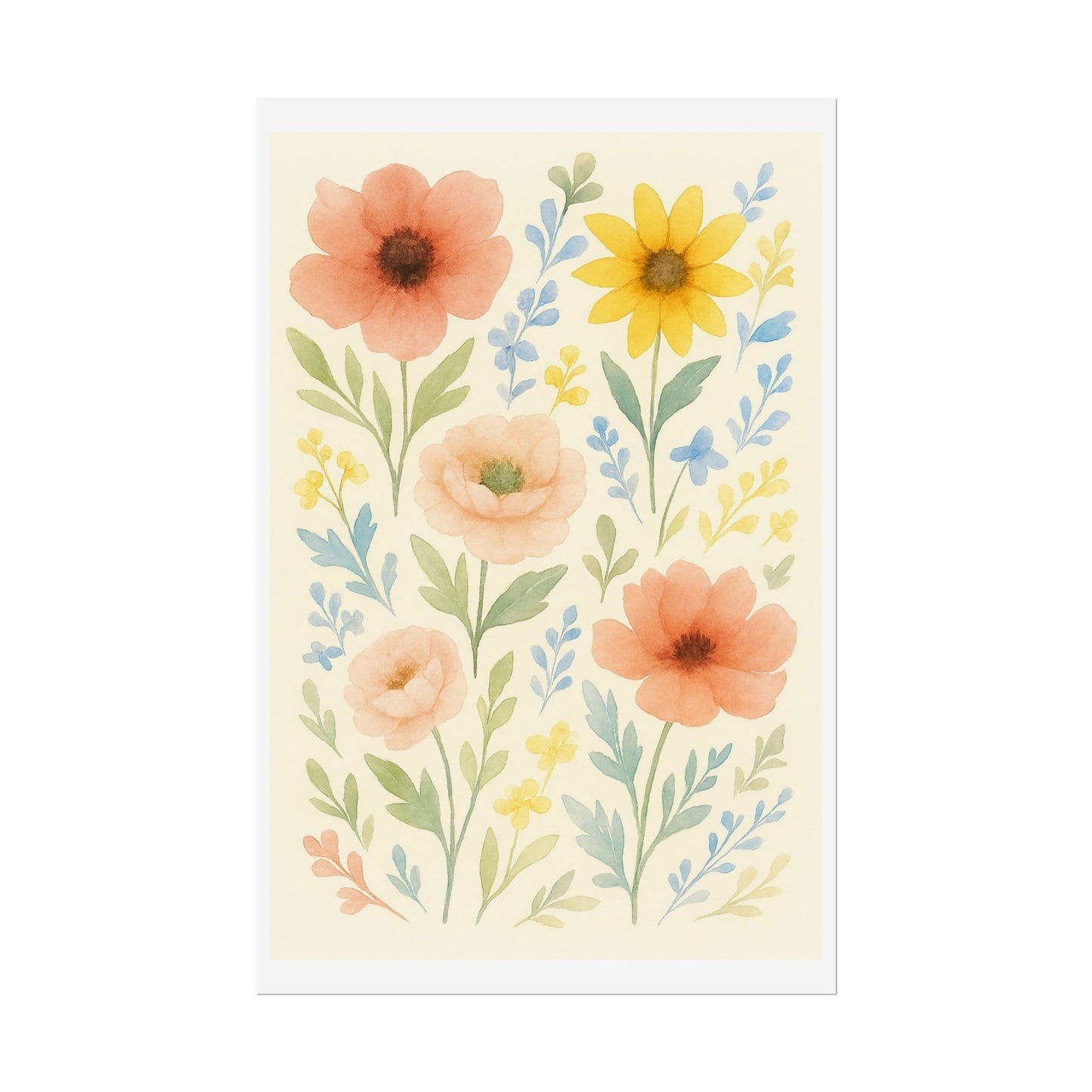 Vintage Watercolour Floral Art