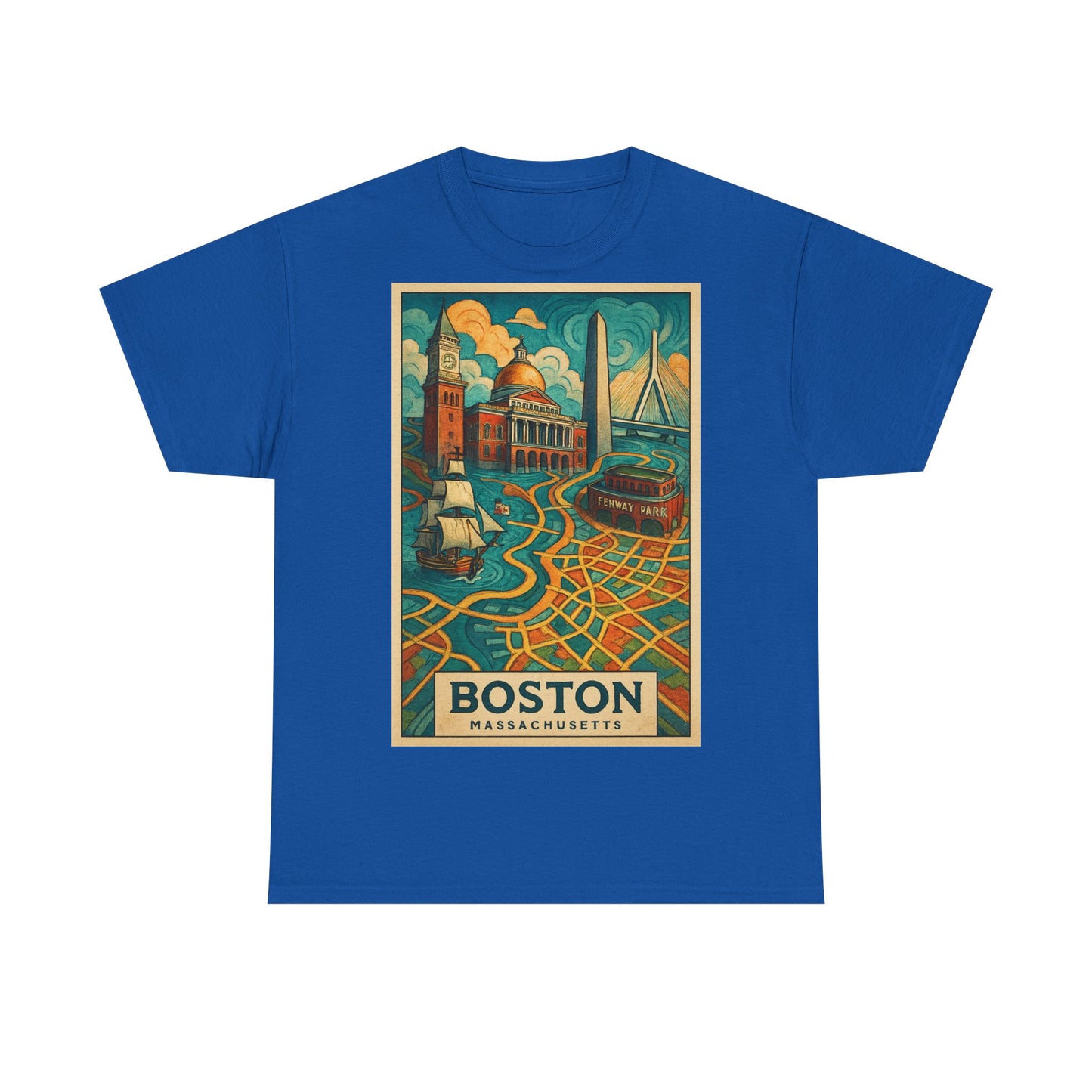 Adult Unisex Boston Surreal Travel Art Tee