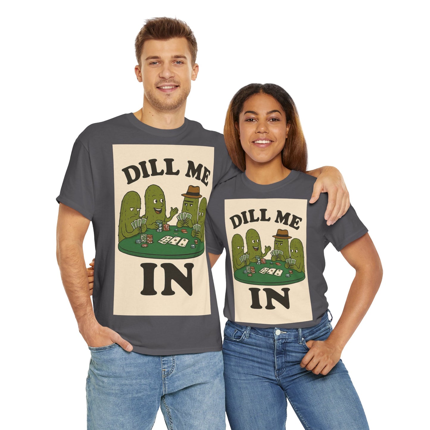 Dills Playing Poker Adult Unisex Tee