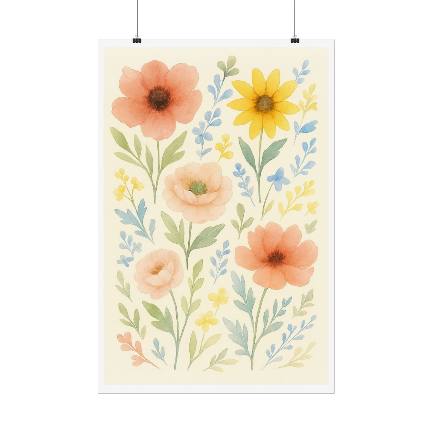 Vintage Watercolour Floral Art