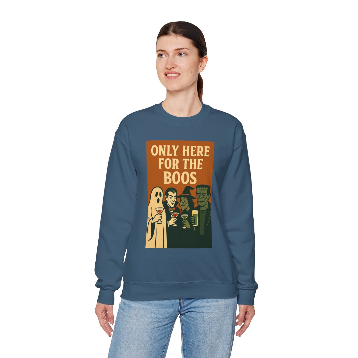 Adult's Unisex Only Here For The Boos Sweatshirt Crewneck