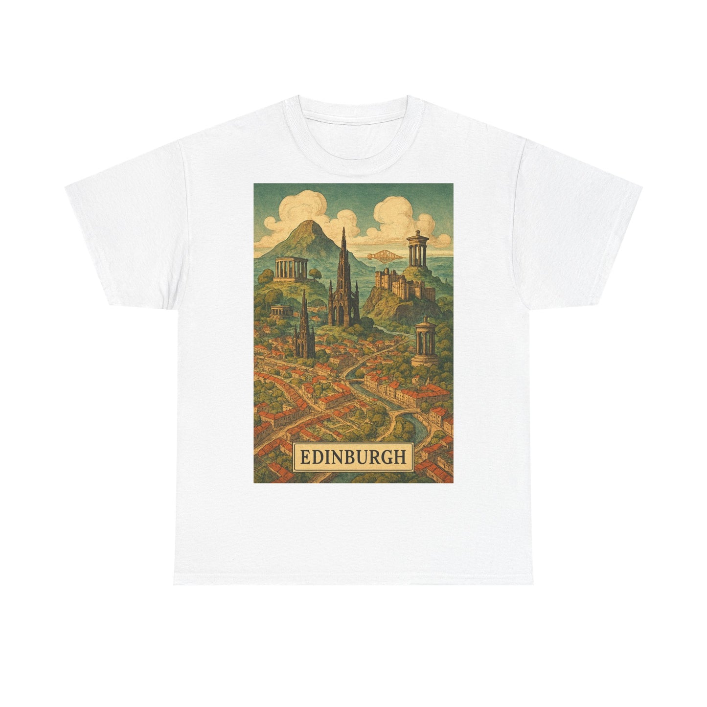 Adult Unisex Surreal Edinburgh Scenic Vintage Tee