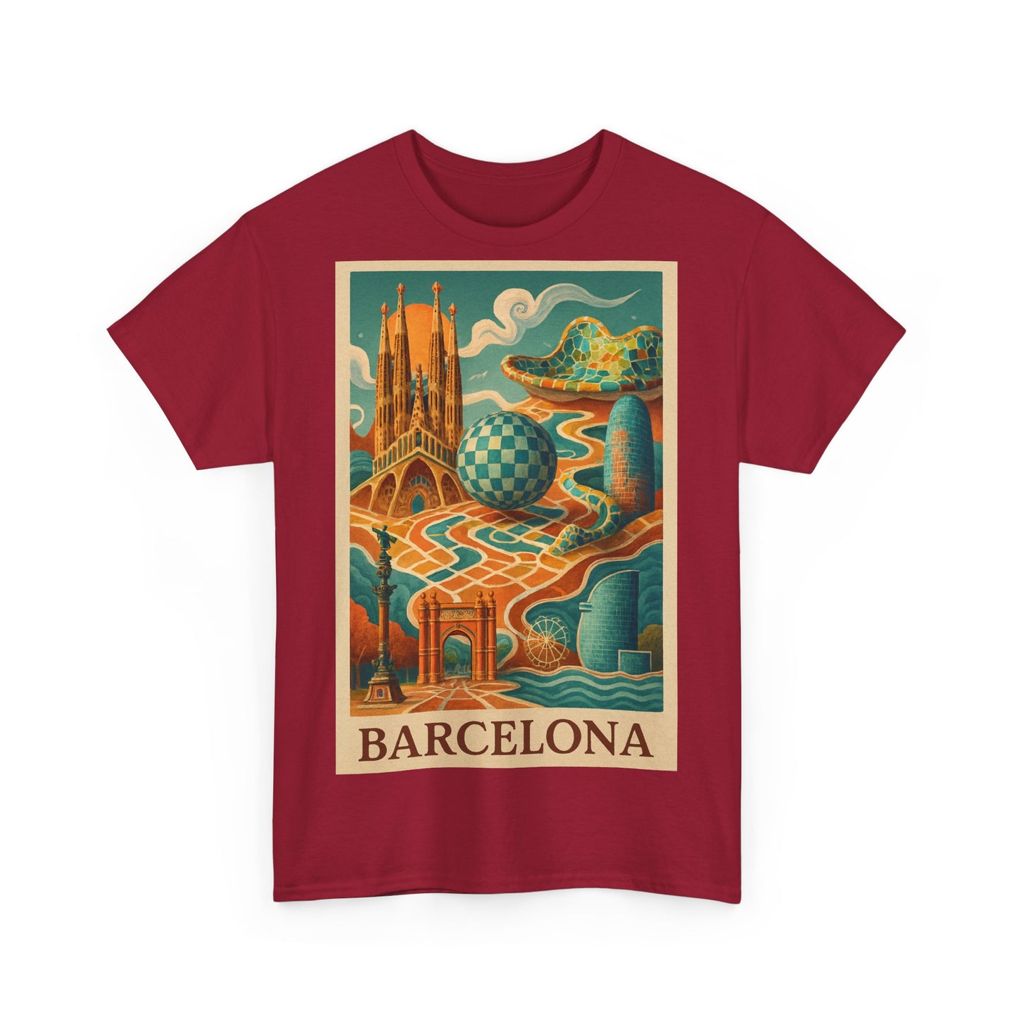 Adult Unisex Vintage Surreal Barcelona Graphic Tee