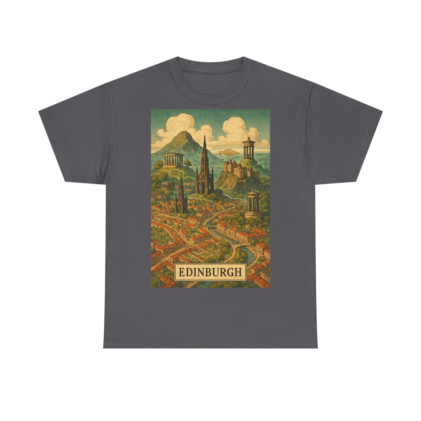 Adult Unisex Surreal Edinburgh Scenic Vintage Tee