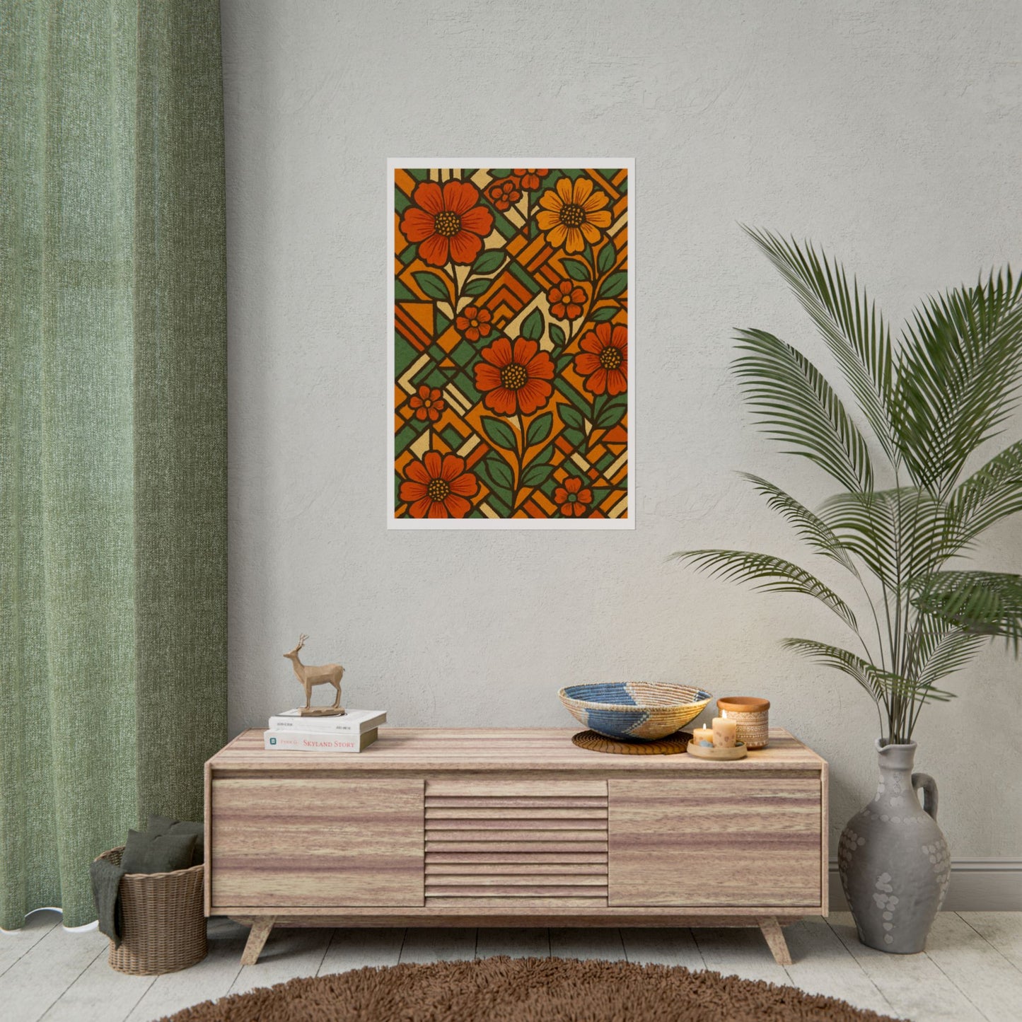 Geometrical Floral Print - Perfect For Home