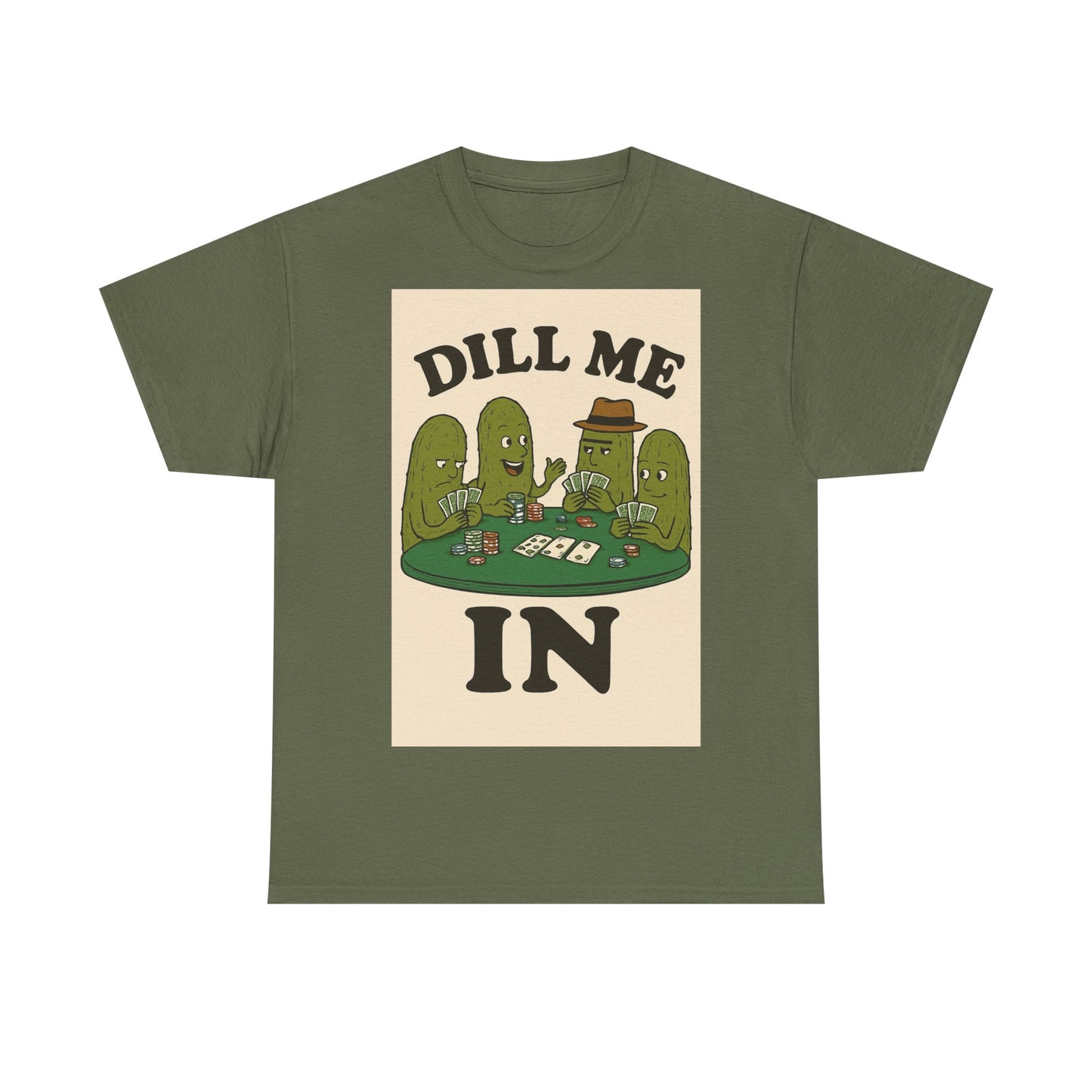 Dills Playing Poker Adult Unisex Tee