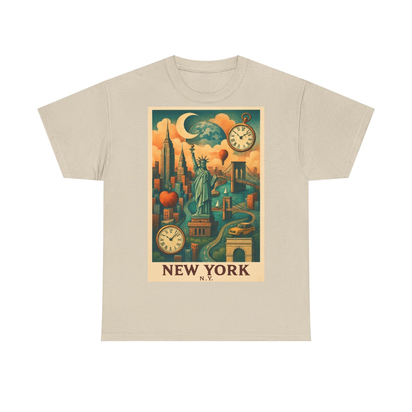 Adult Unisex Surreal Vintage New York Skyline Tee