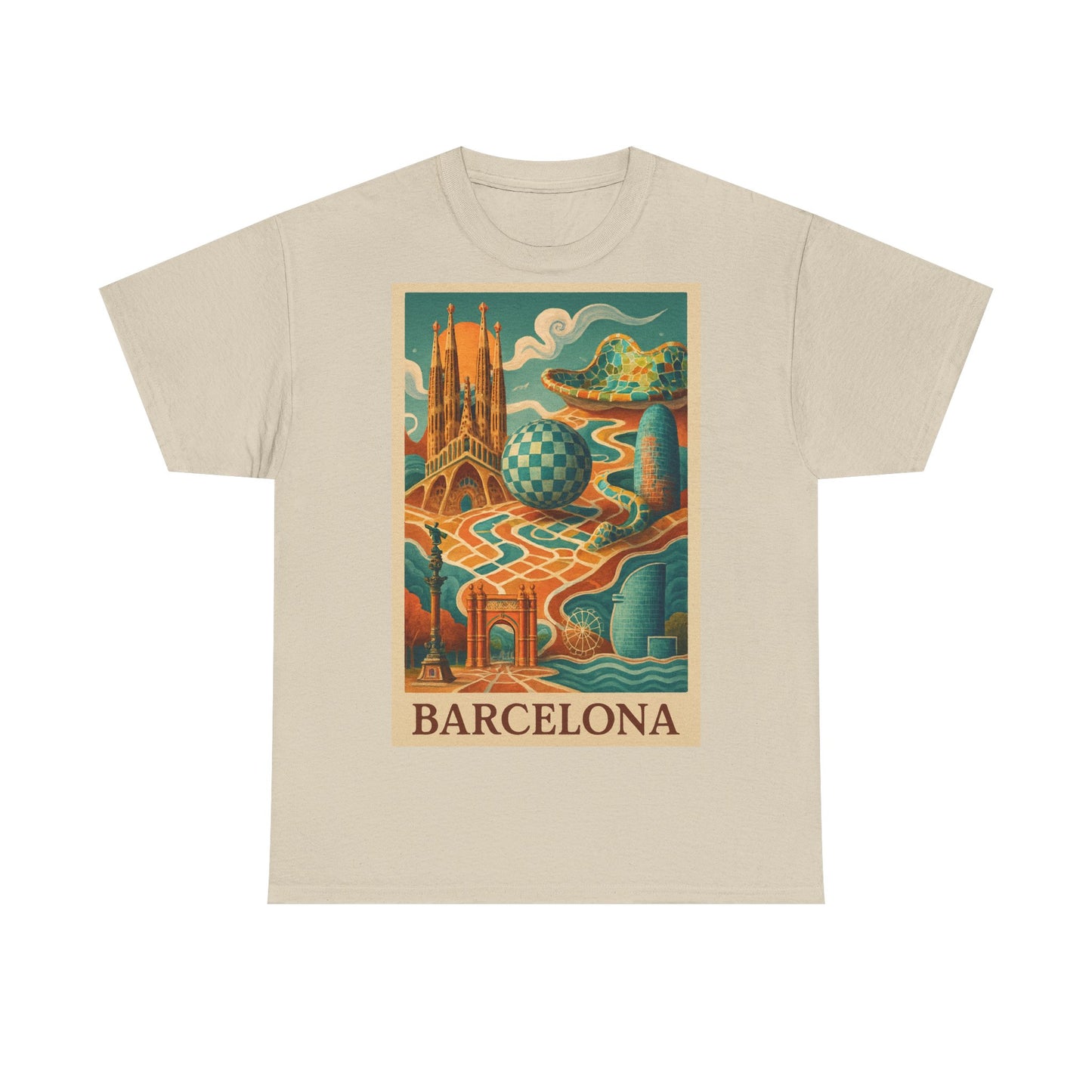 Adult Unisex Vintage Surreal Barcelona Graphic Tee