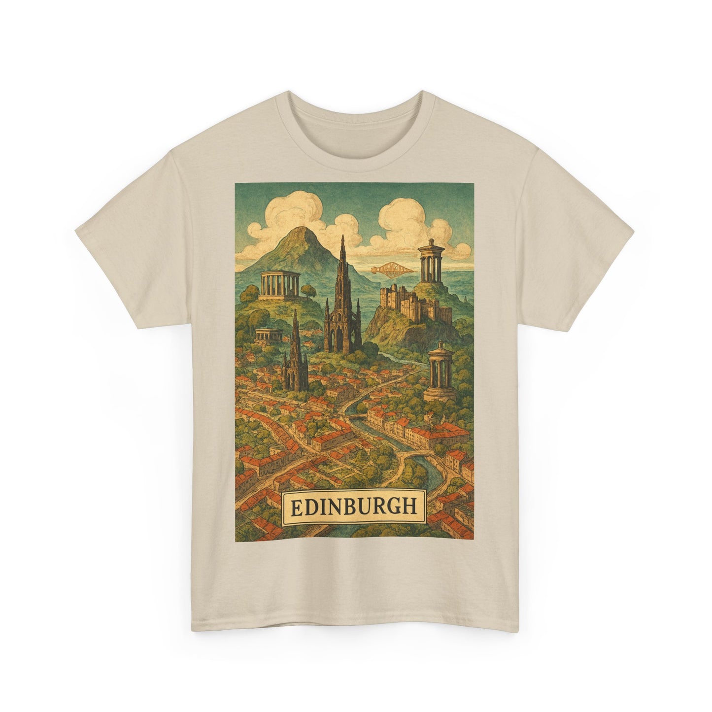 Adult Unisex Surreal Edinburgh Scenic Vintage Tee