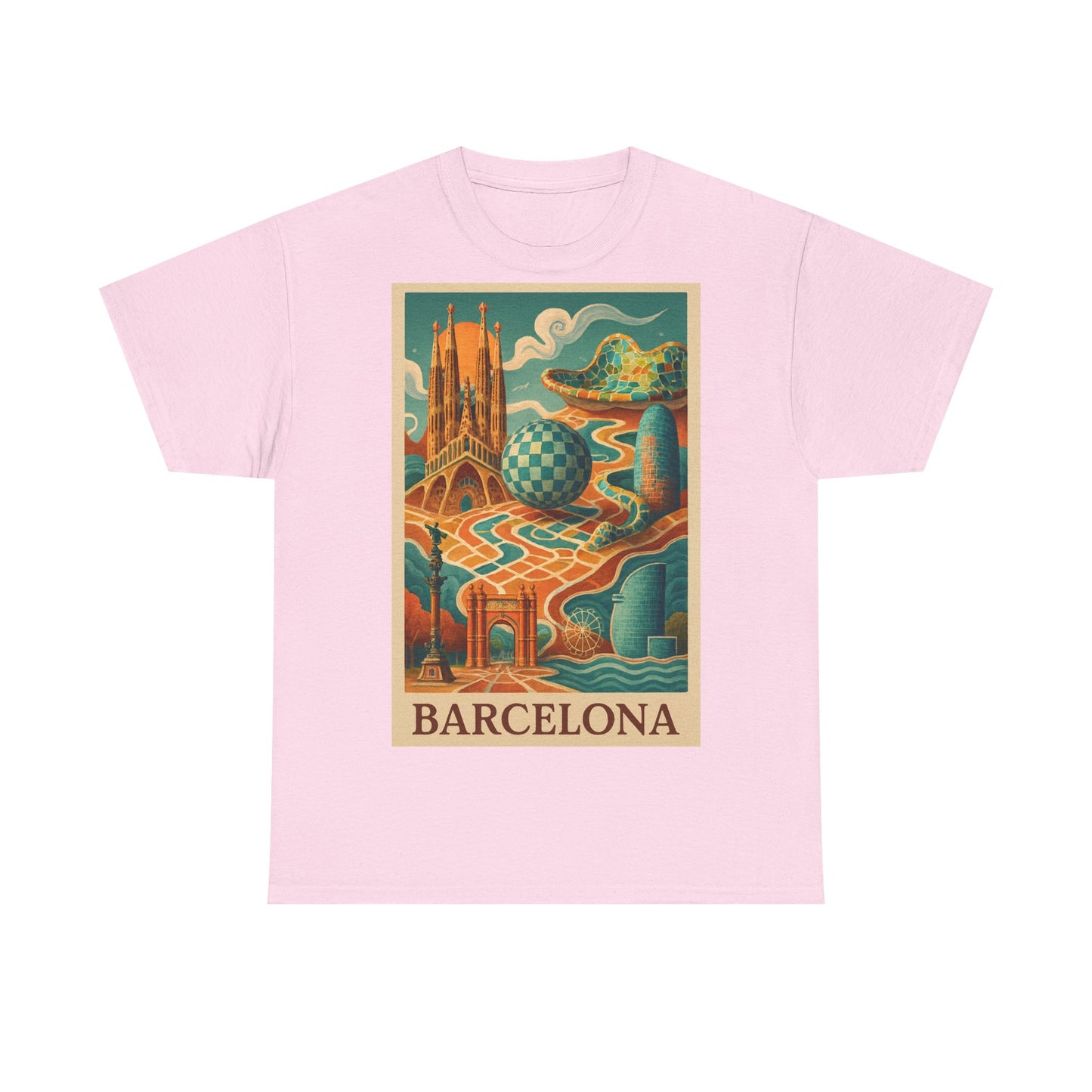Adult Unisex Vintage Surreal Barcelona Graphic Tee