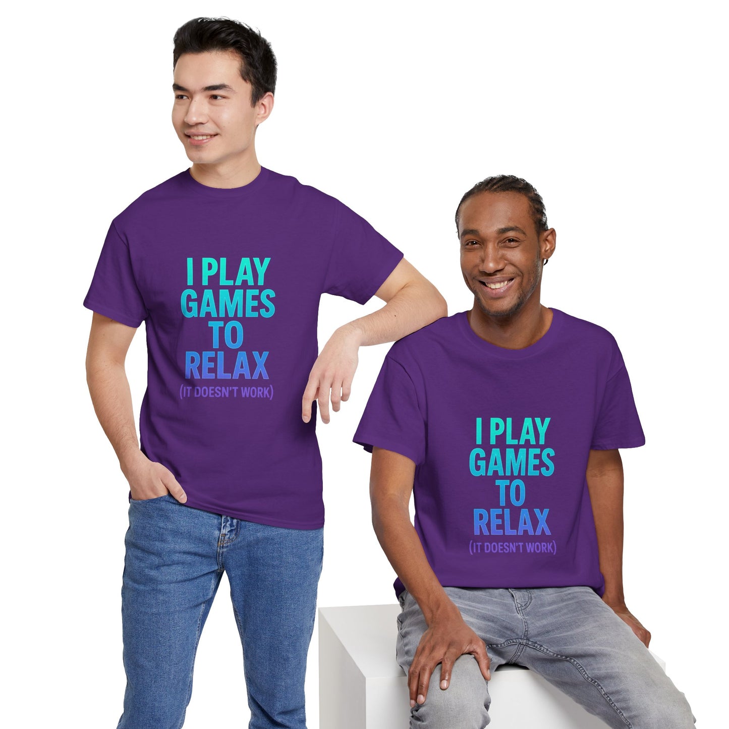Relaxing Gamer T‑Shirt – "I Play Games to Relax (It Doesn't Work)"
