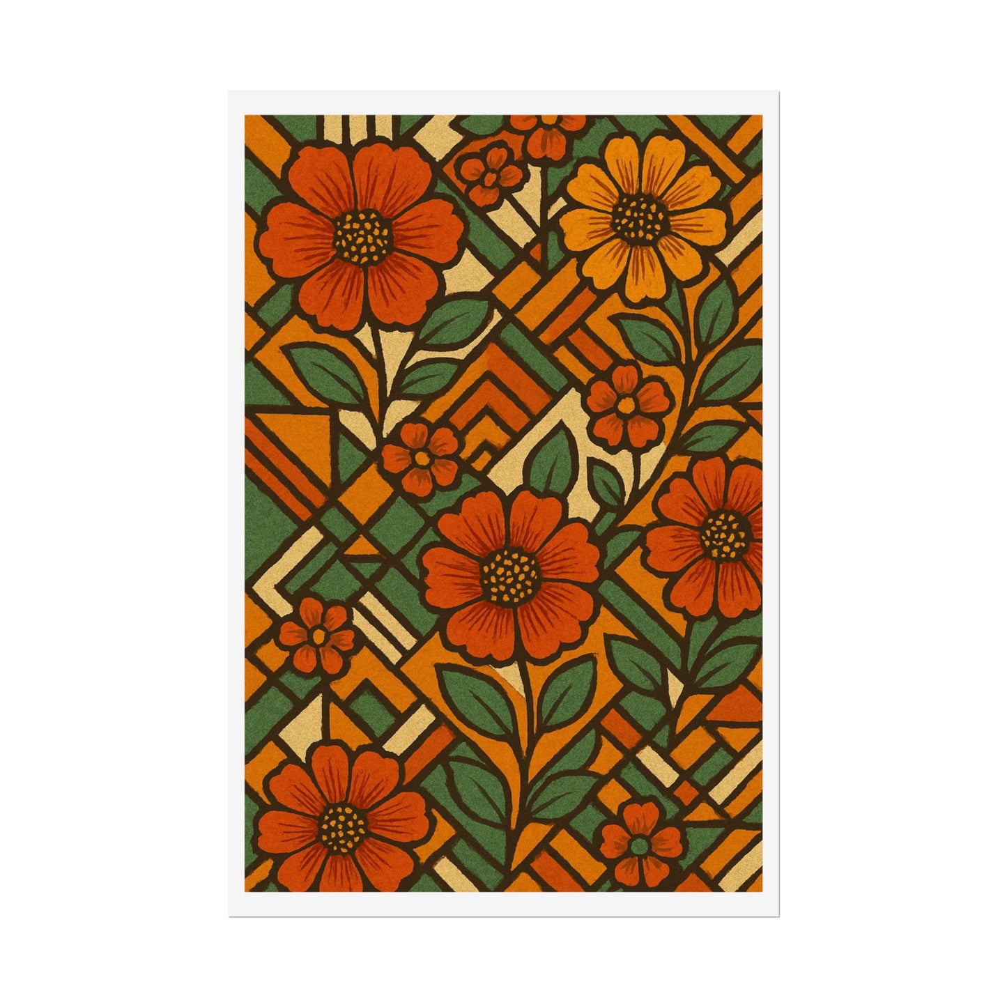 Geometrical Floral Print - Perfect For Home