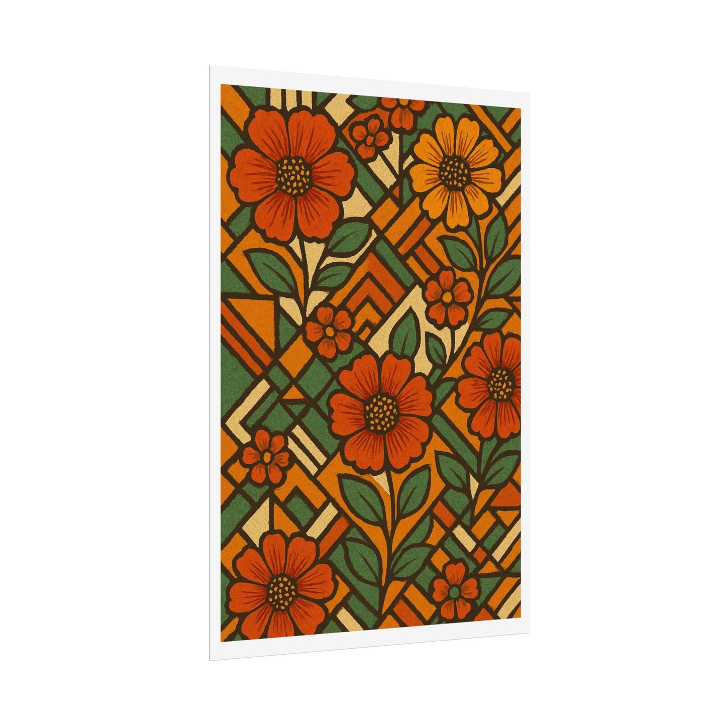 Geometrical Floral Print - Perfect For Home