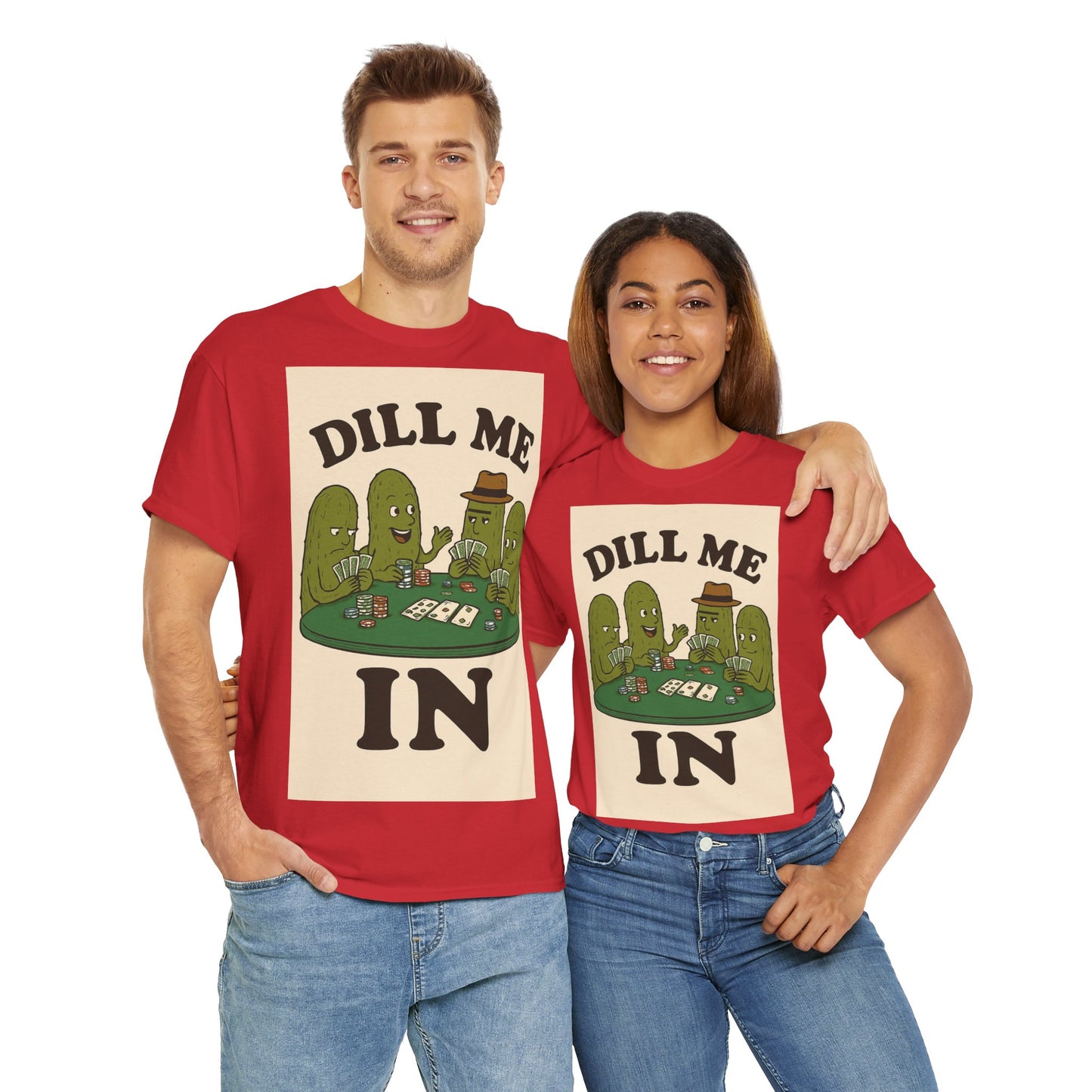 Dills Playing Poker Adult Unisex Tee