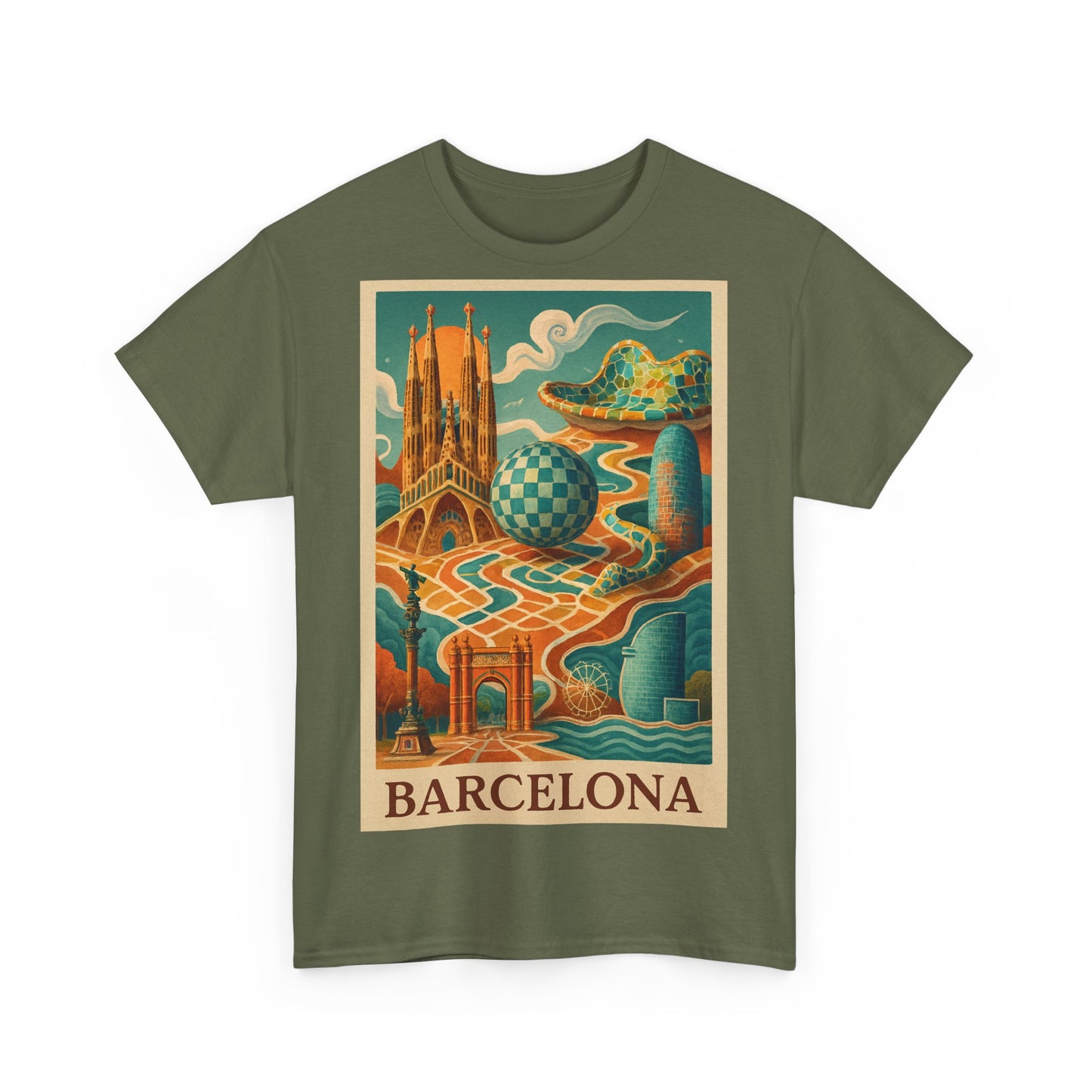 Adult Unisex Vintage Surreal Barcelona Graphic Tee