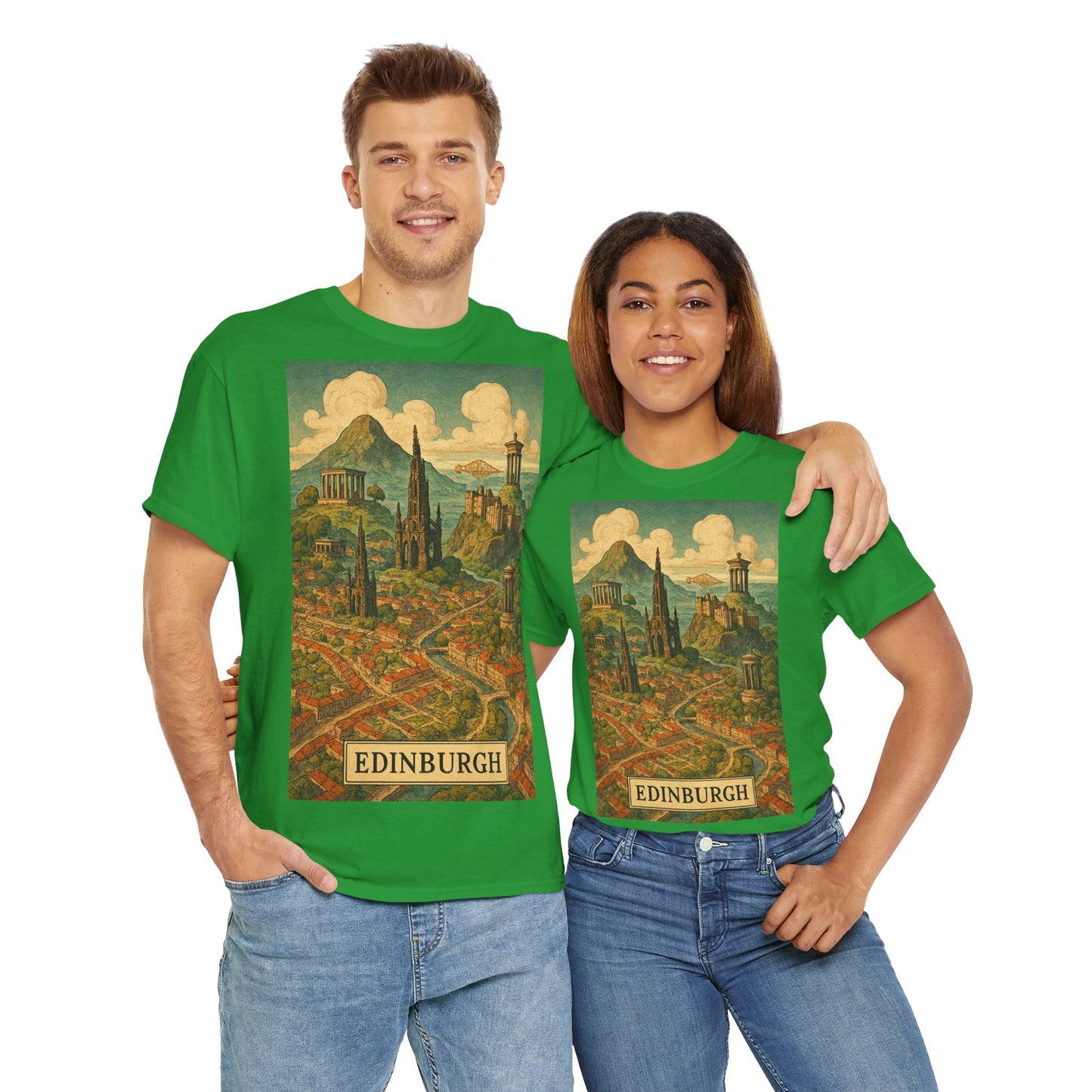 Adult Unisex Surreal Edinburgh Scenic Vintage Tee