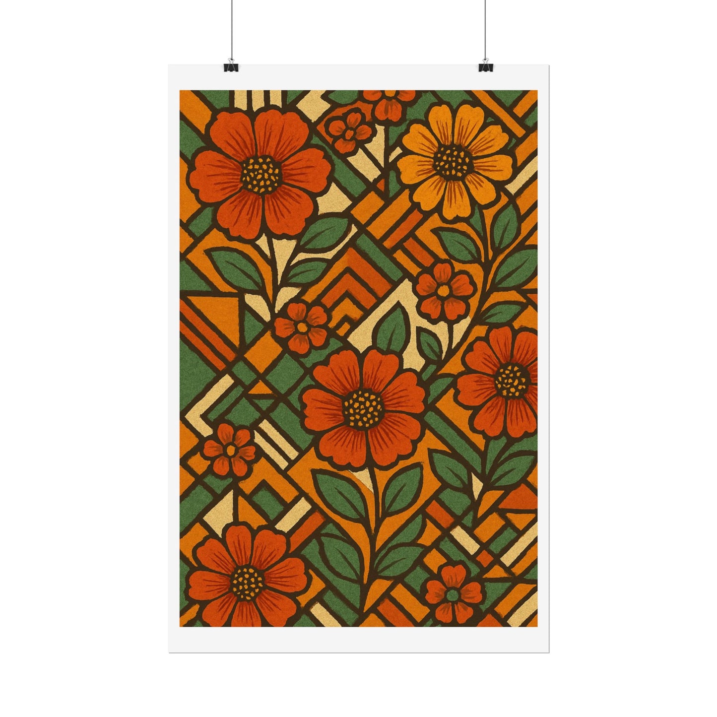 Geometrical Floral Print - Perfect For Home