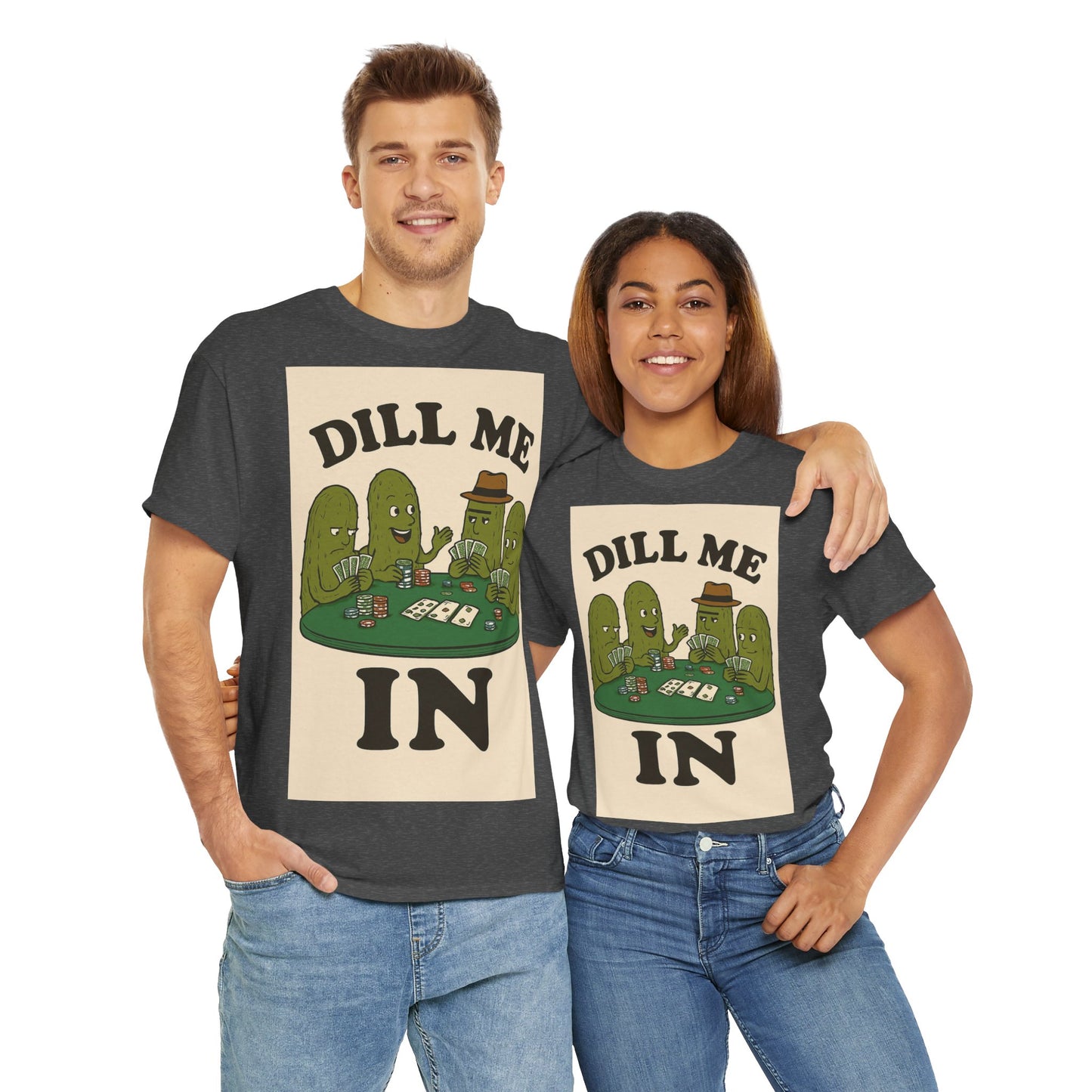 Dills Playing Poker Adult Unisex Tee