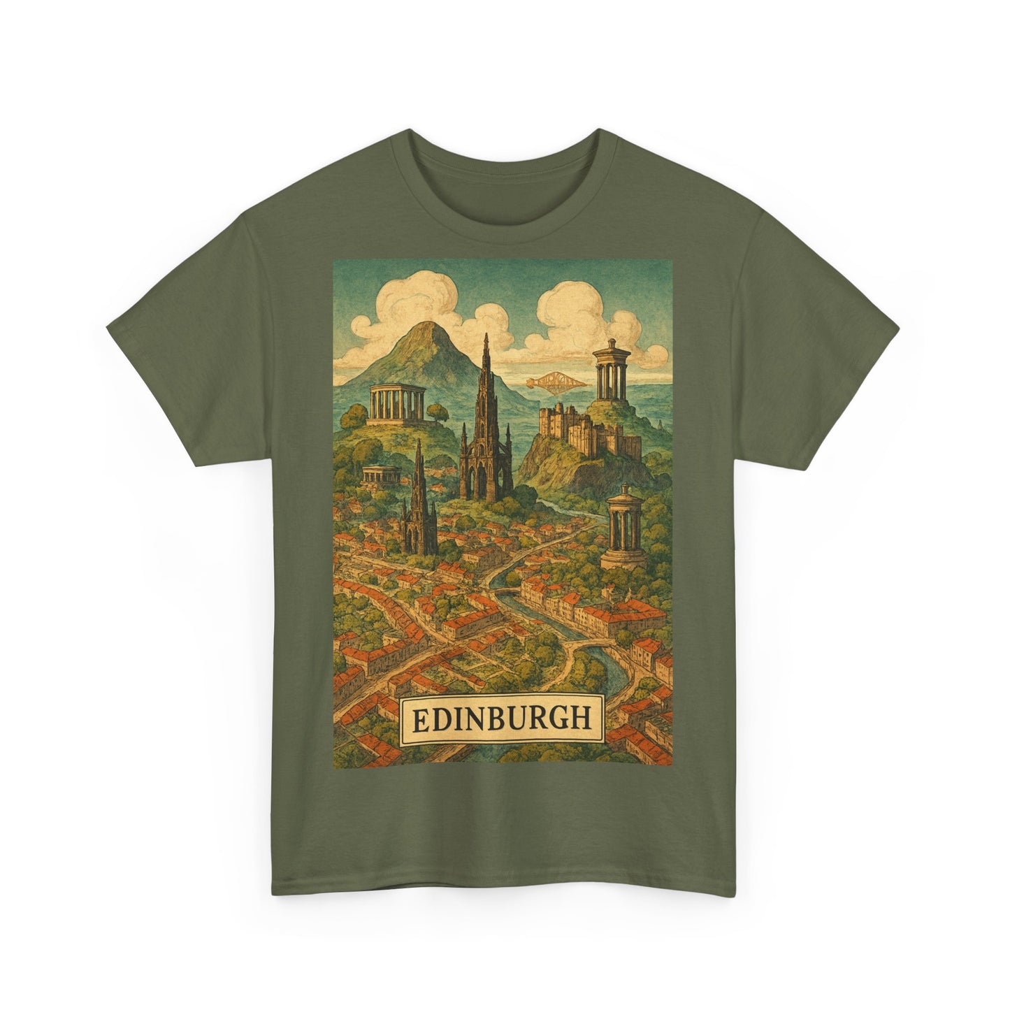 Adult Unisex Surreal Edinburgh Scenic Vintage Tee