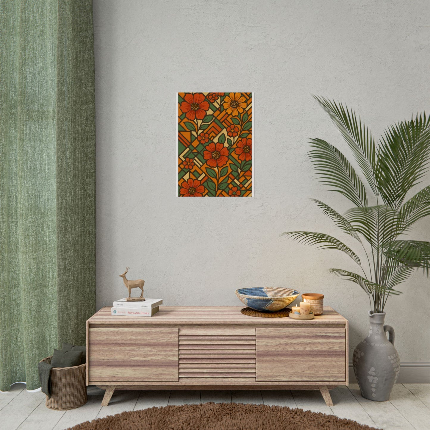 Geometrical Floral Print - Perfect For Home