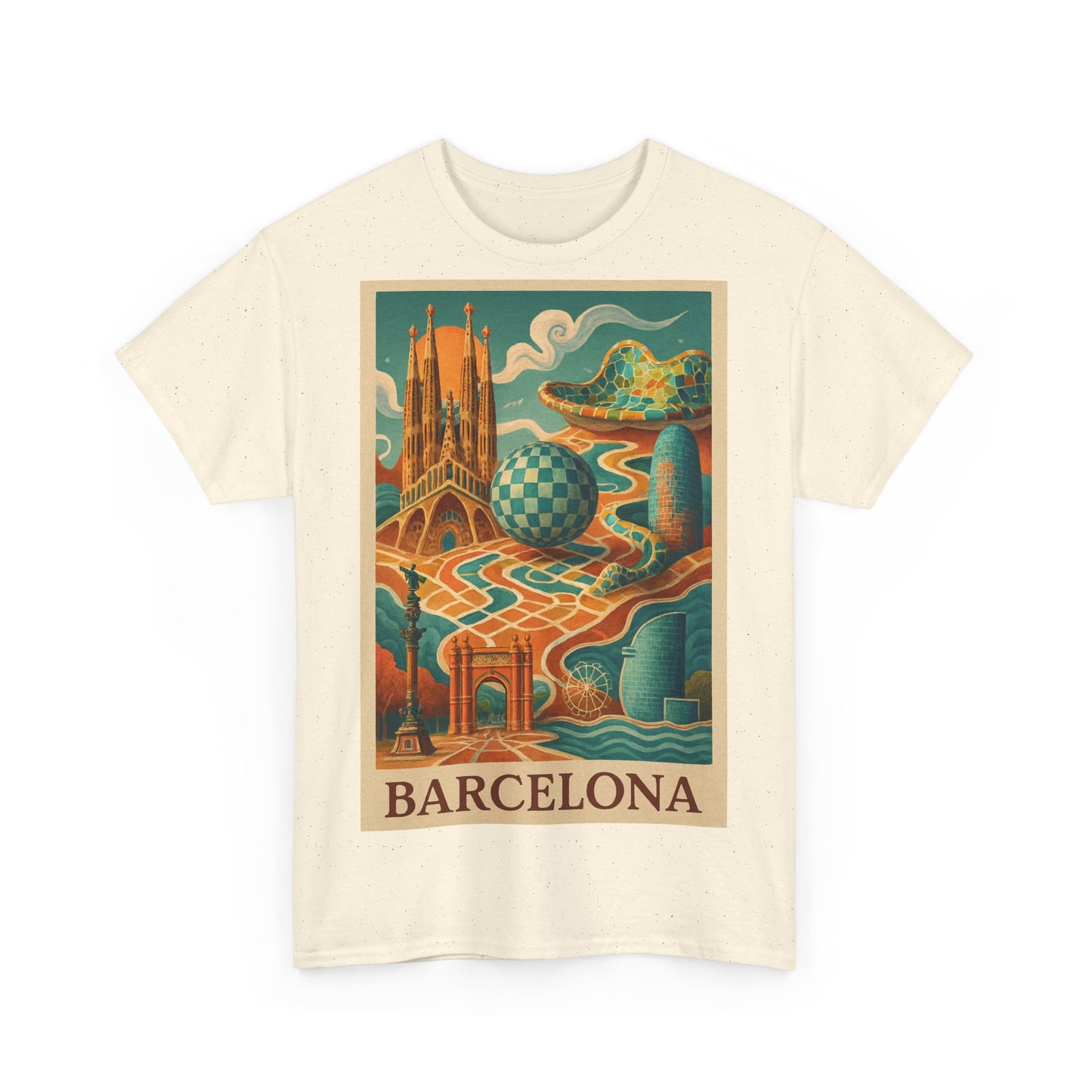 Adult Unisex Vintage Surreal Barcelona Graphic Tee