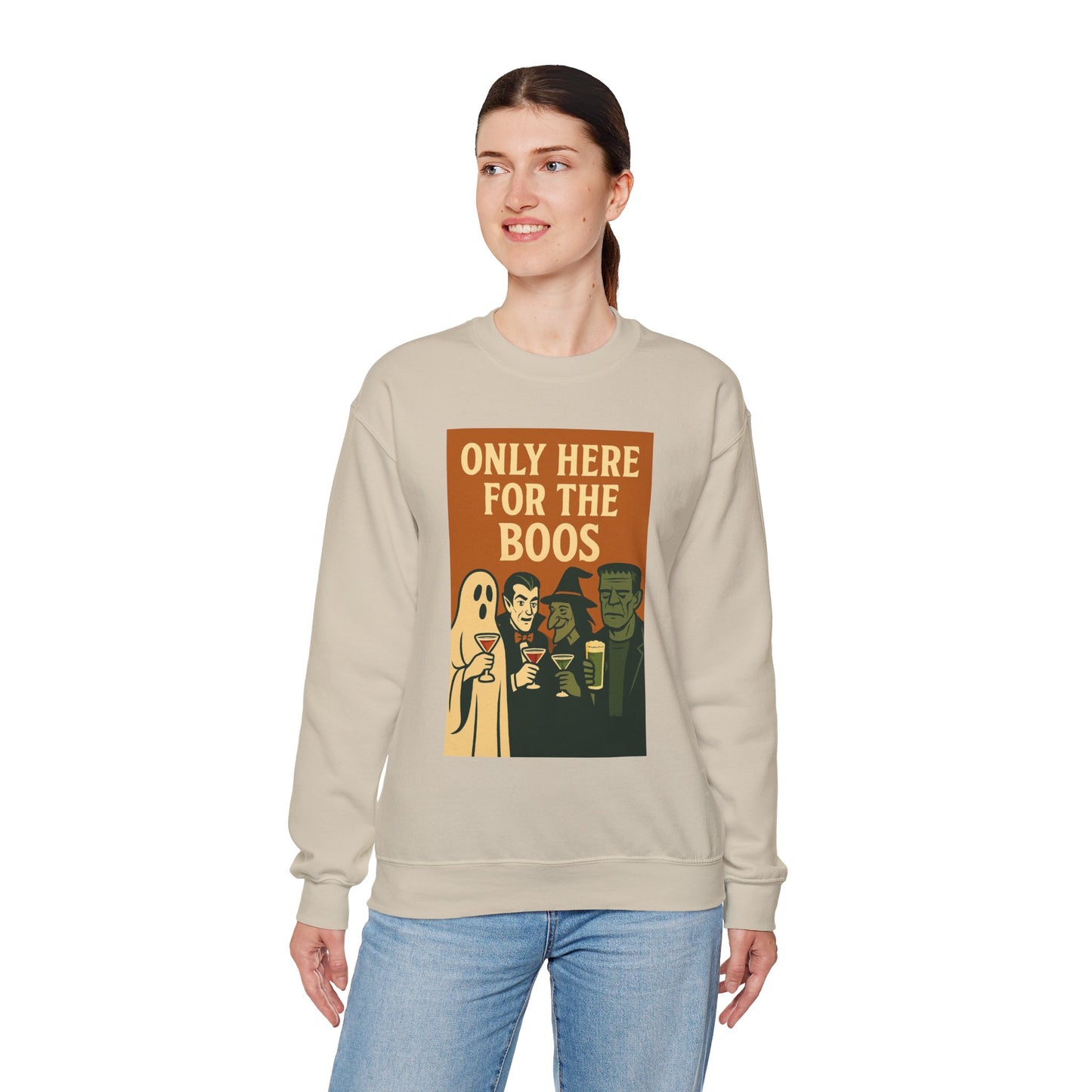 Adult's Unisex Only Here For The Boos Sweatshirt Crewneck