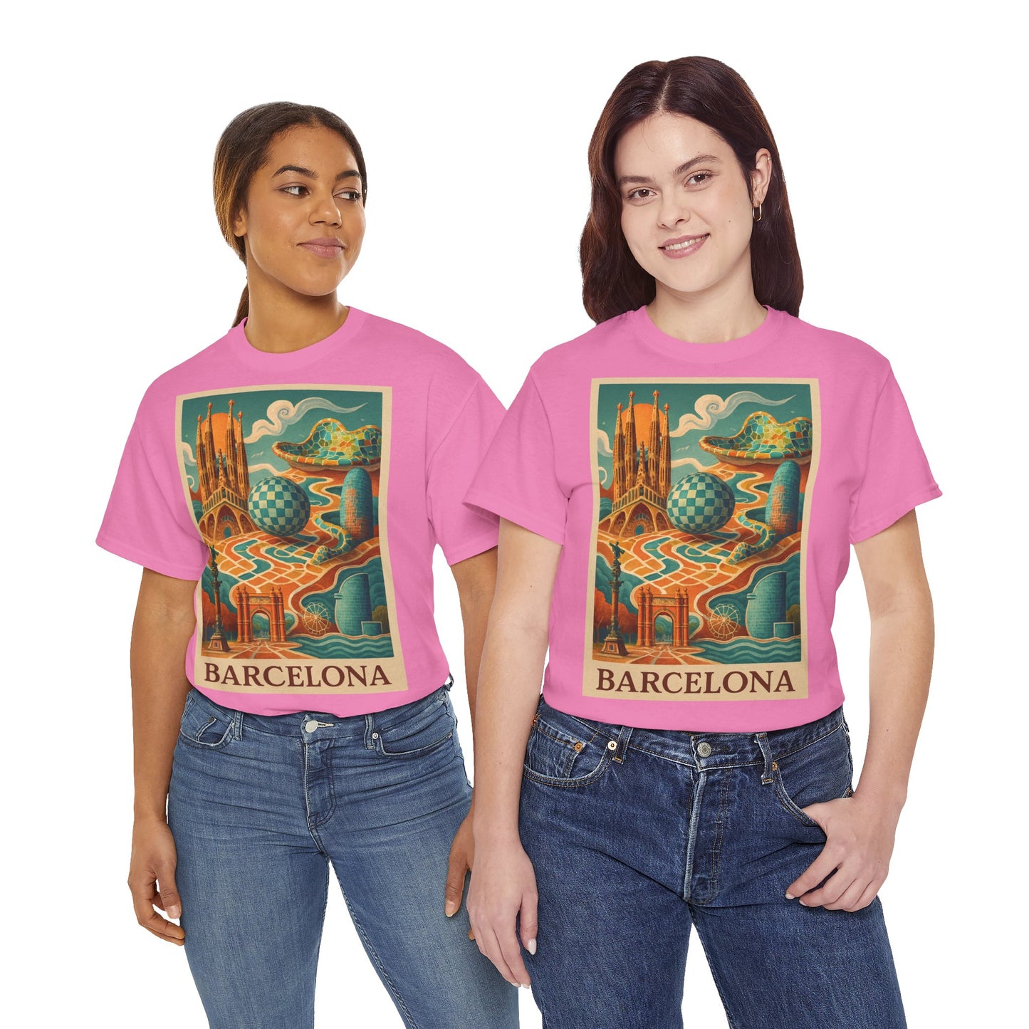 Adult Unisex Vintage Surreal Barcelona Graphic Tee