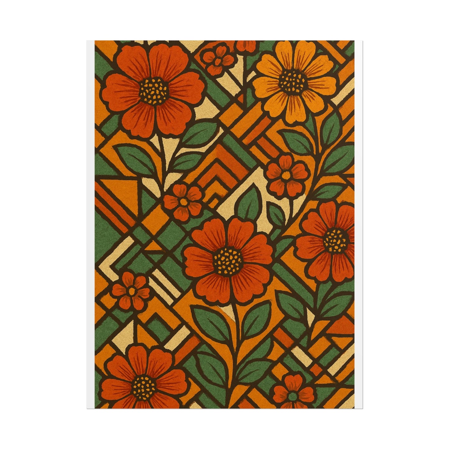 Geometrical Floral Print - Perfect For Home