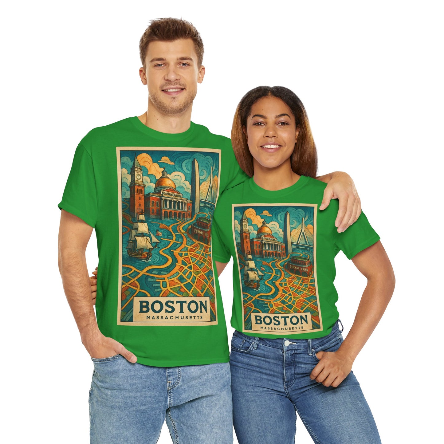Adult Unisex Boston Surreal Travel Art Tee