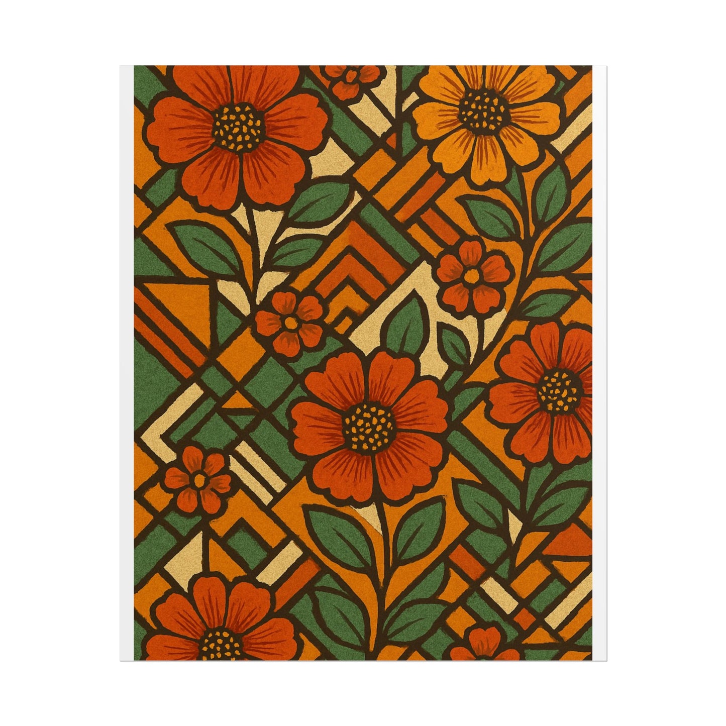 Geometrical Floral Print - Perfect For Home