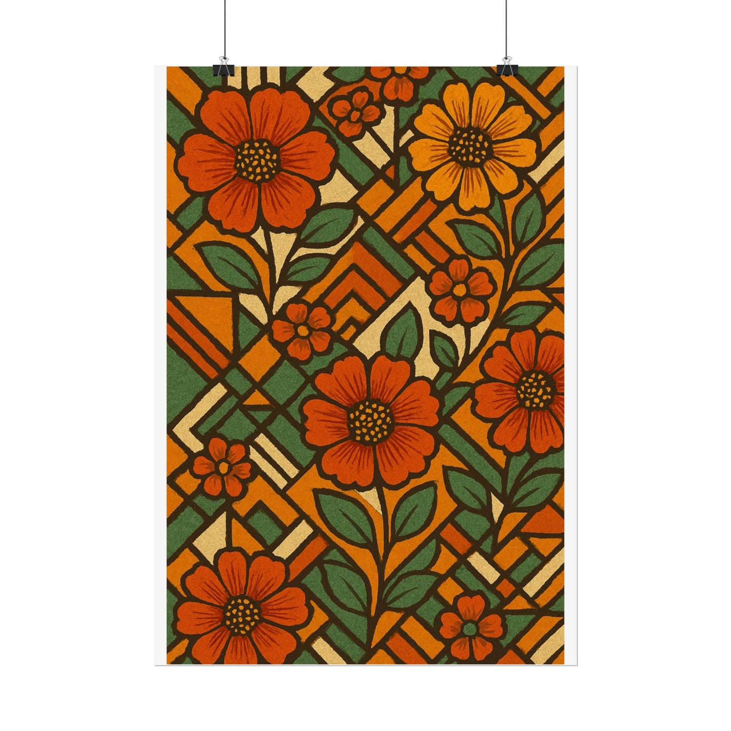 Geometrical Floral Print - Perfect For Home