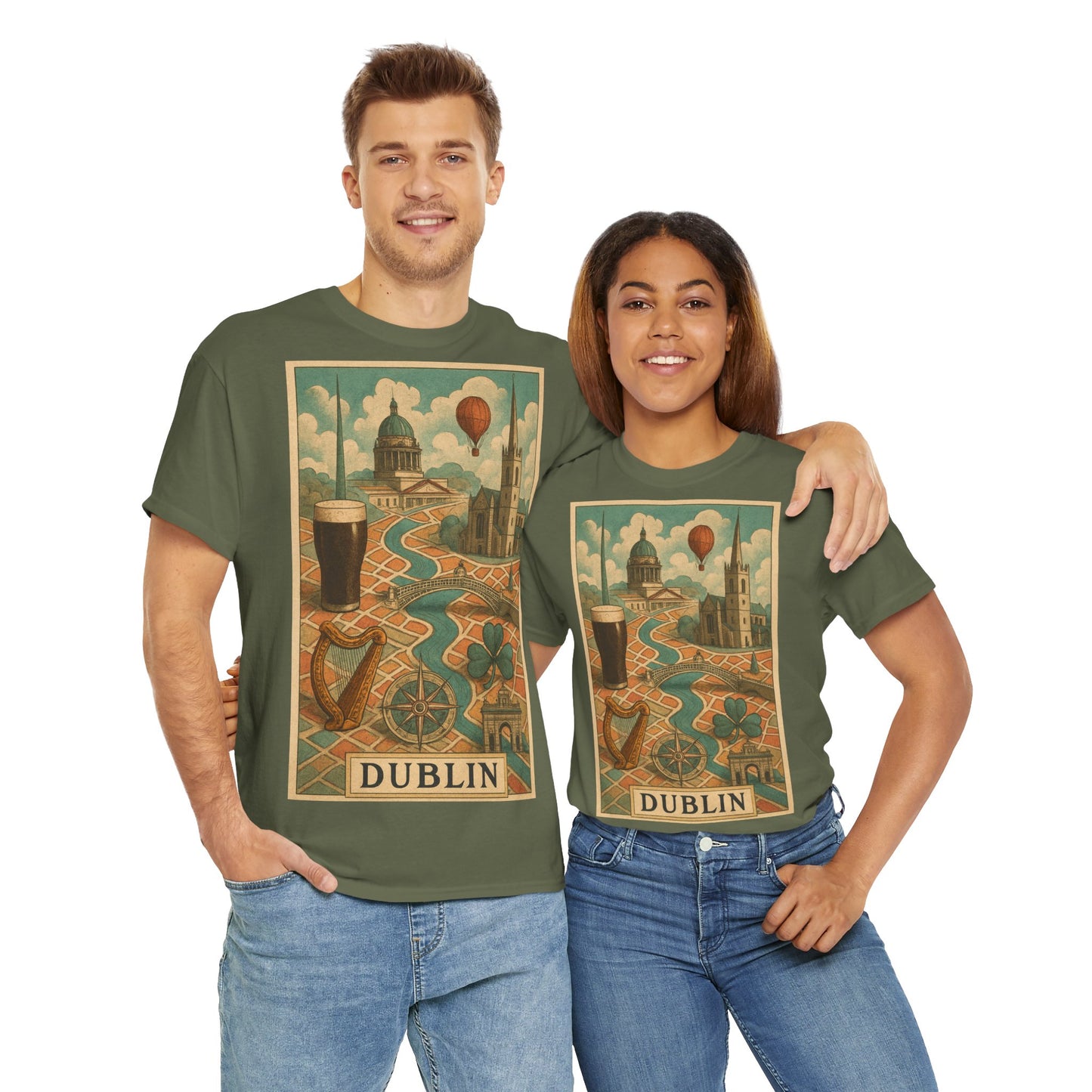 Adult Unisex Surreal Vintage Dublin Graphic Tee