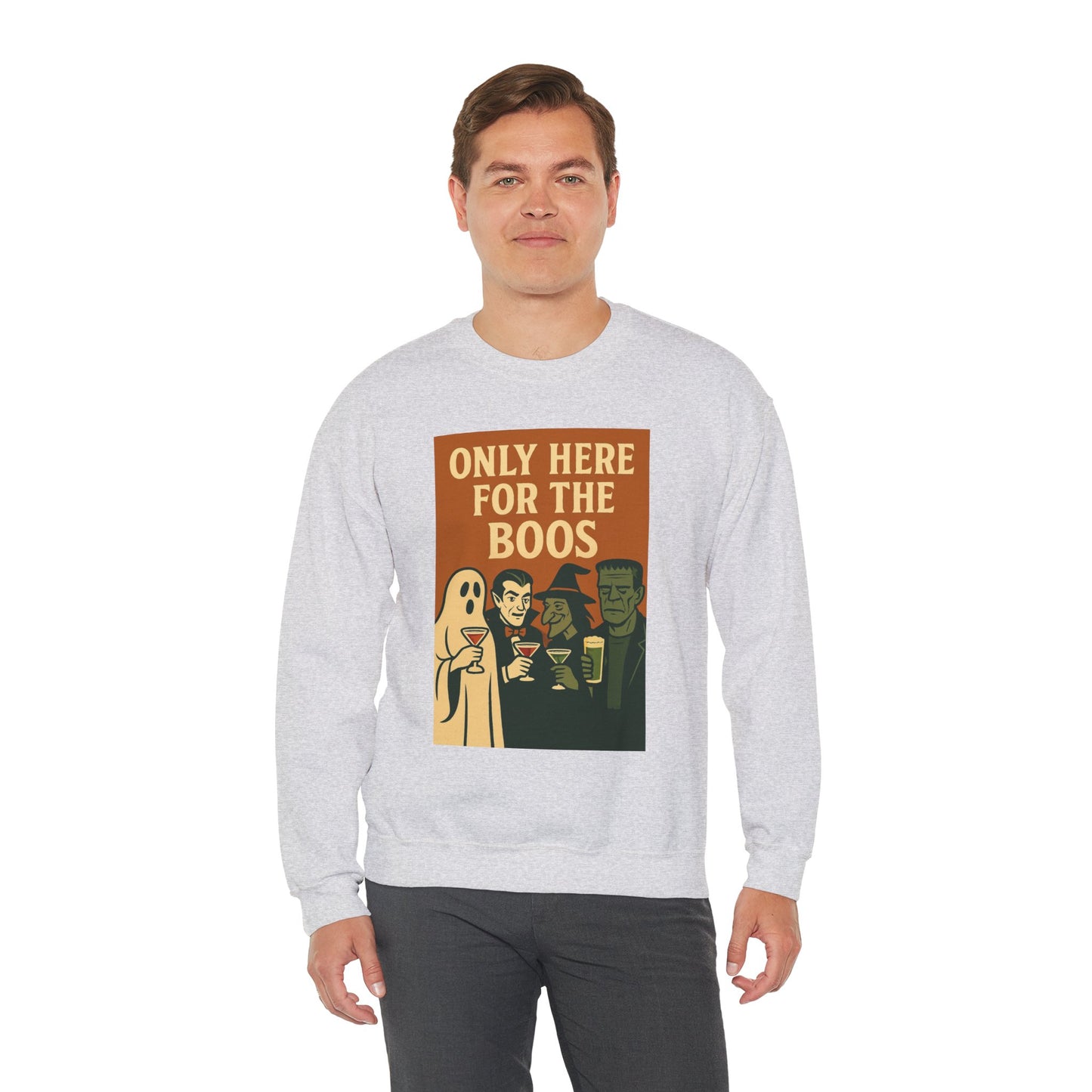 Adult's Unisex Only Here For The Boos Sweatshirt Crewneck