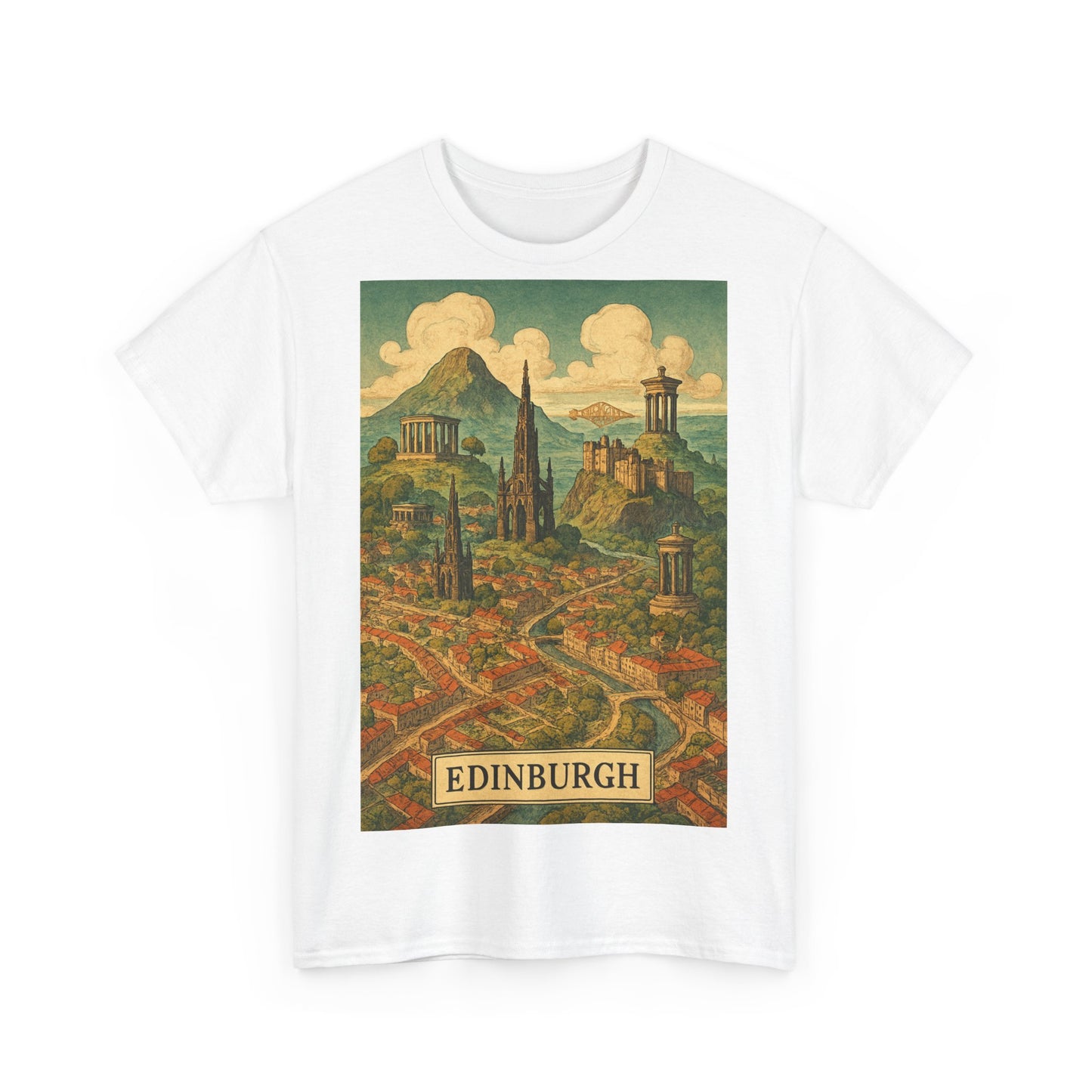 Adult Unisex Surreal Edinburgh Scenic Vintage Tee