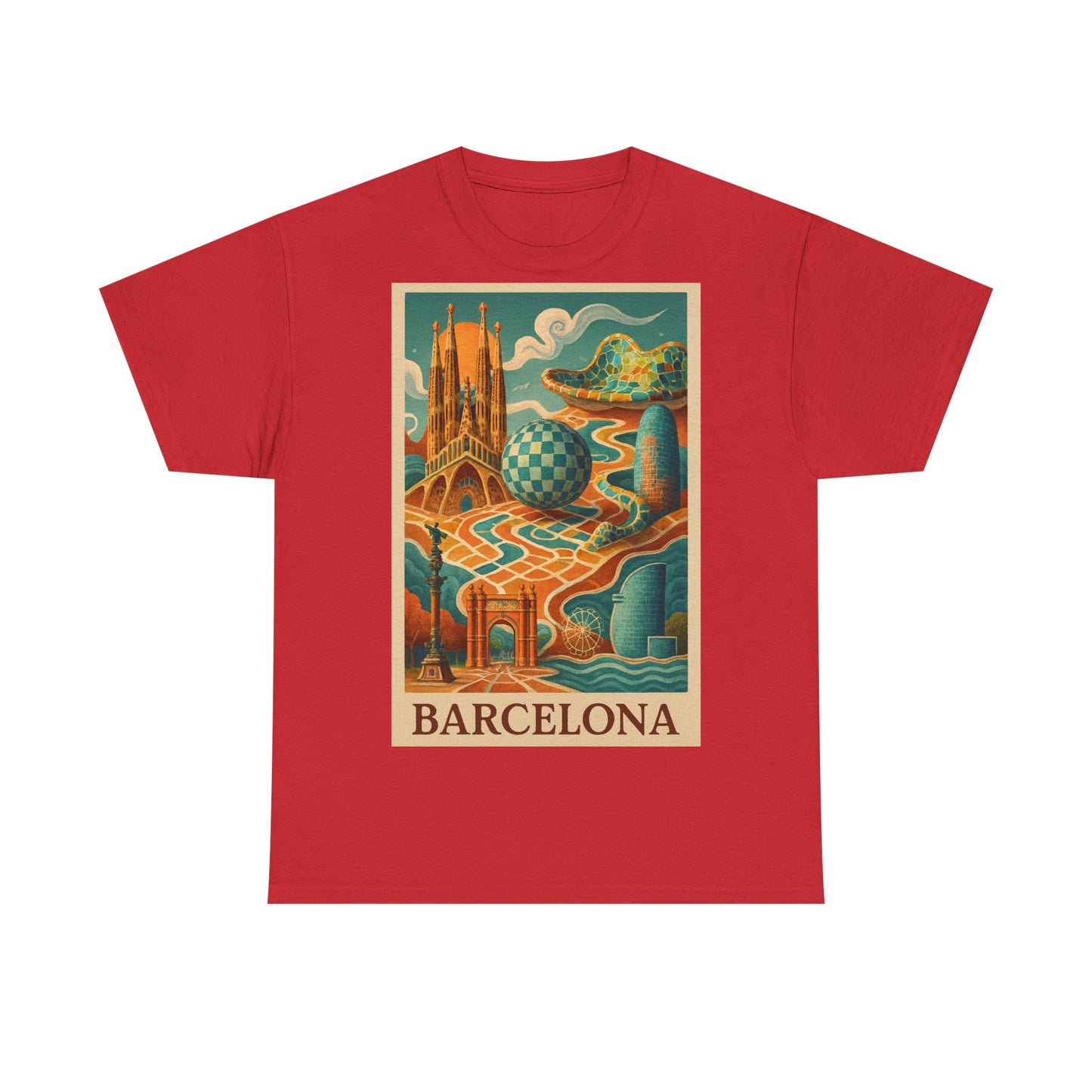 Adult Unisex Vintage Surreal Barcelona Graphic Tee