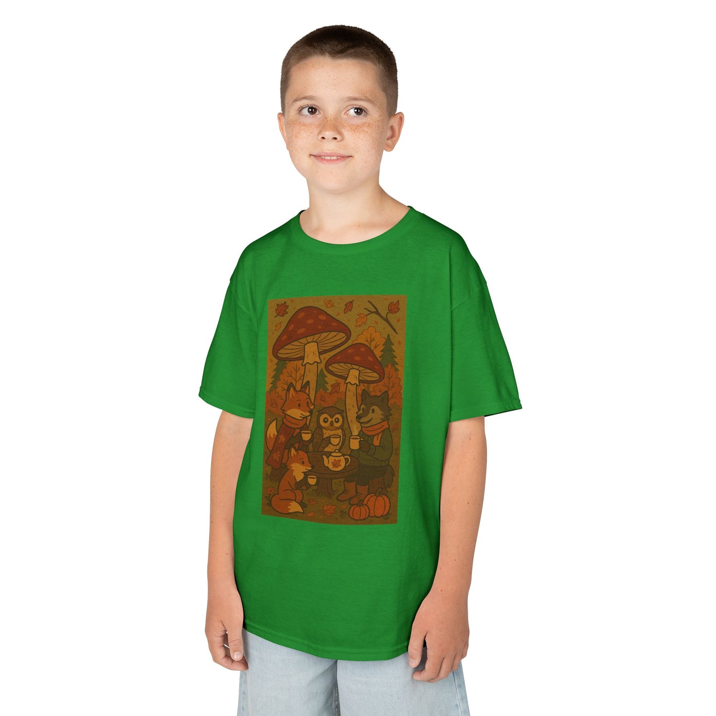 Autumn Whimsical Mushroom Tea Party Kids Tee