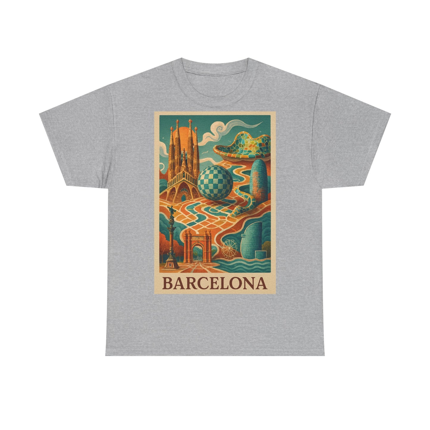 Adult Unisex Vintage Surreal Barcelona Graphic Tee