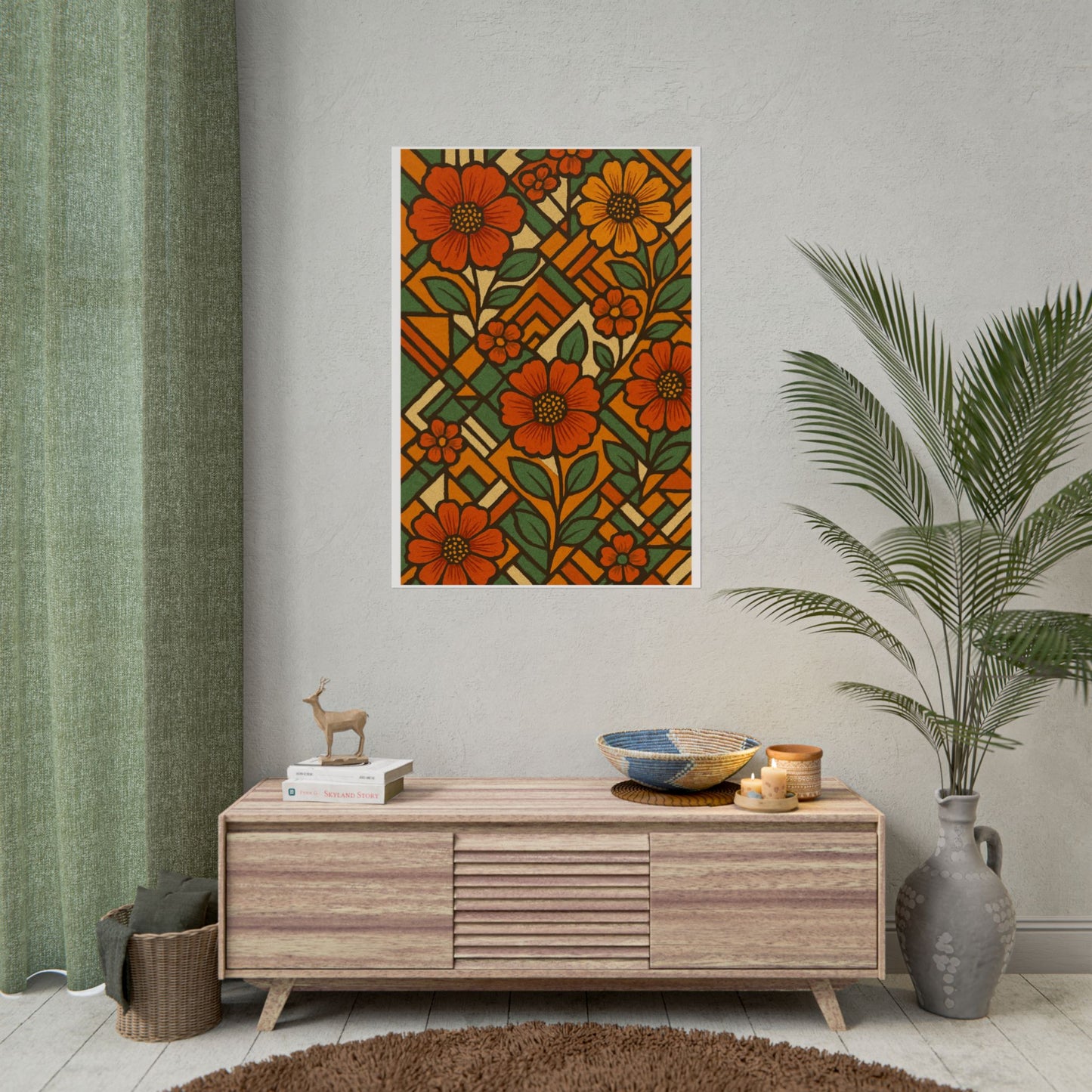 Geometrical Floral Print - Perfect For Home