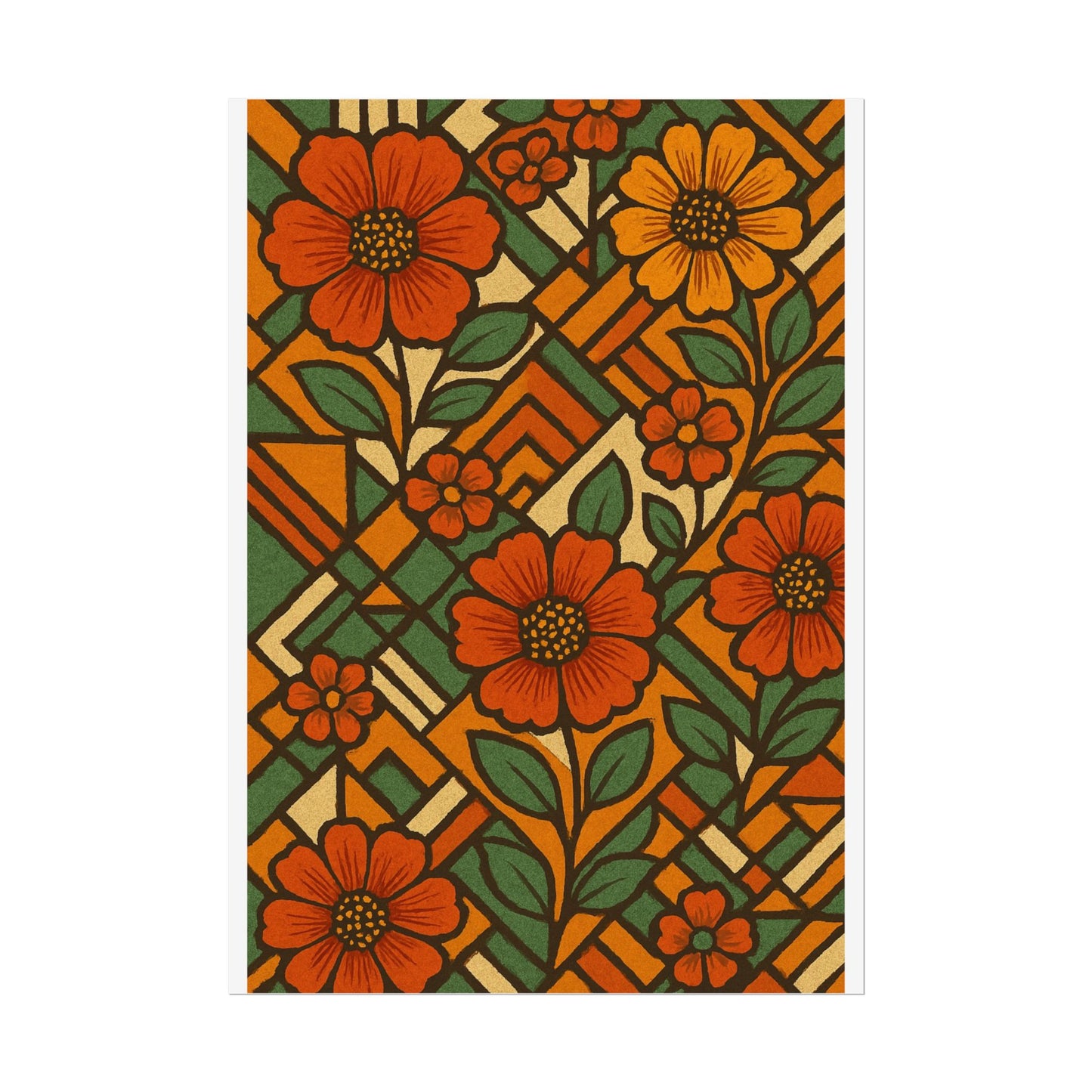 Geometrical Floral Print - Perfect For Home