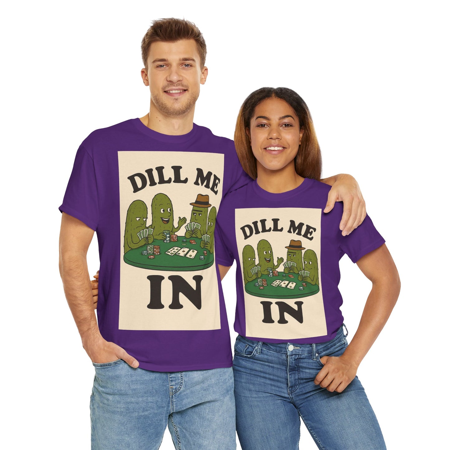 Dills Playing Poker Adult Unisex Tee