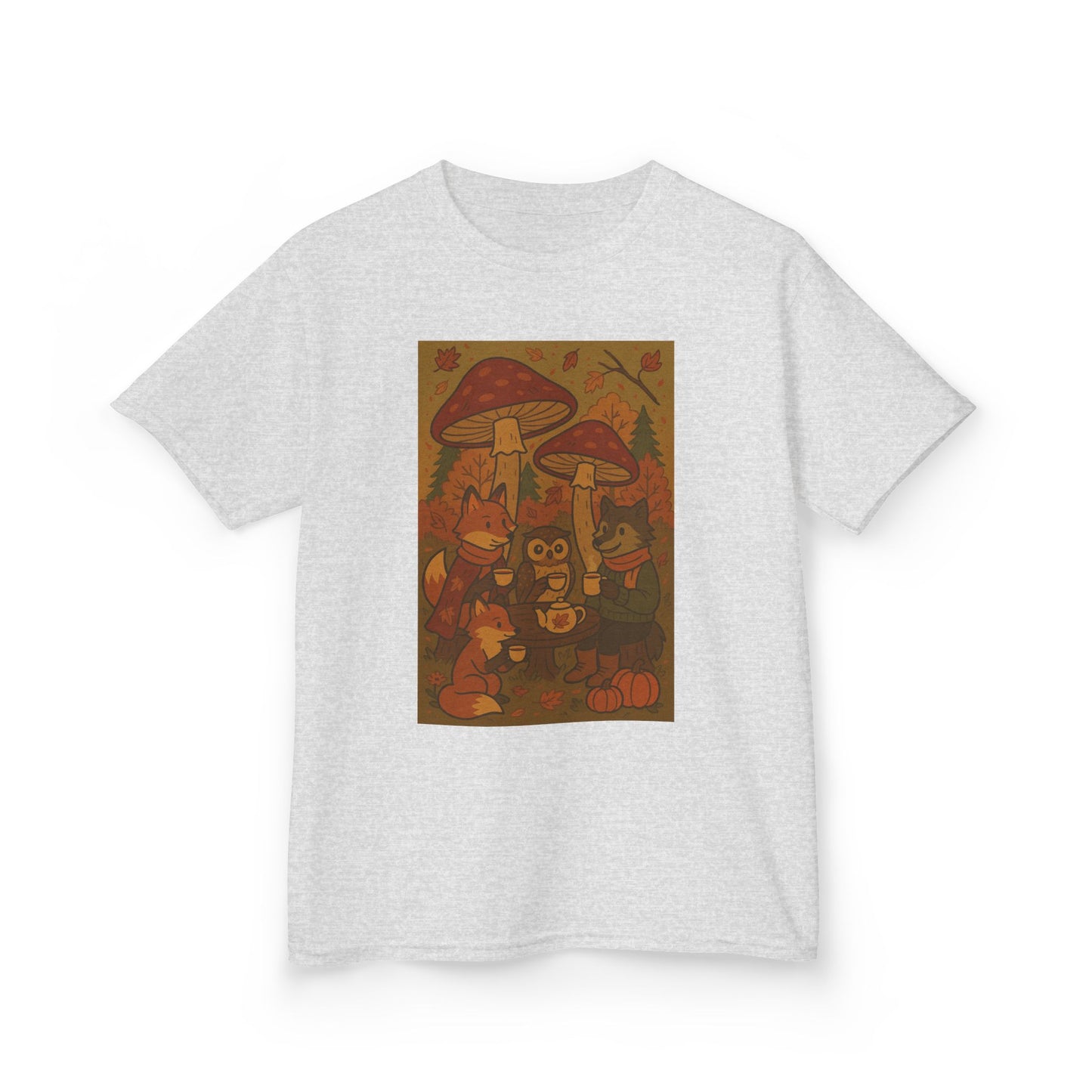 Autumn Whimsical Mushroom Tea Party Kids Tee