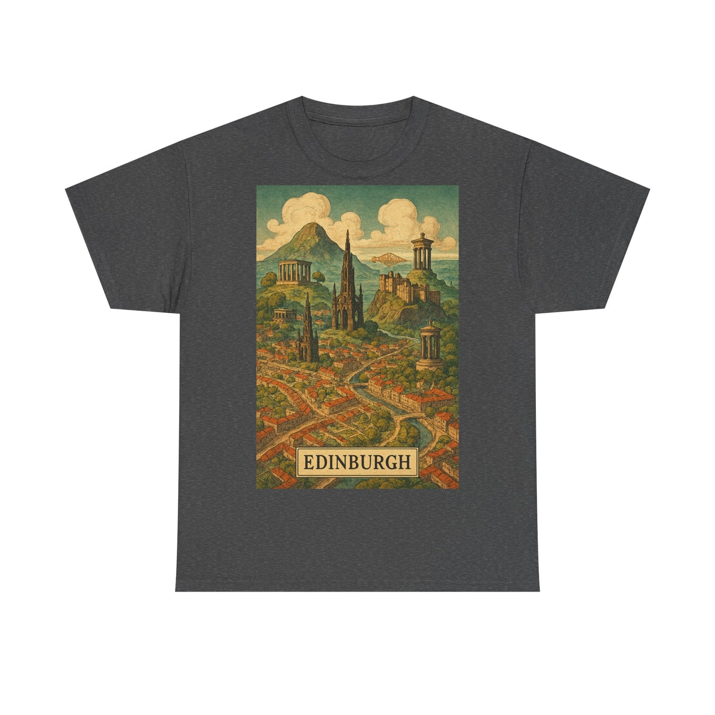 Adult Unisex Surreal Edinburgh Scenic Vintage Tee
