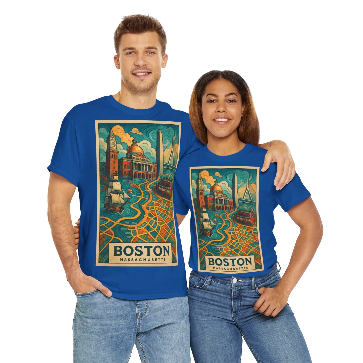 Adult Unisex Boston Surreal Travel Art Tee