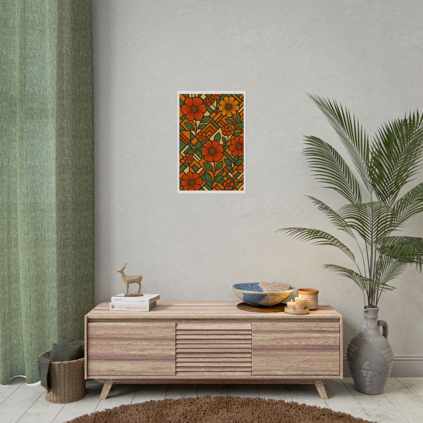 Geometrical Floral Print - Perfect For Home